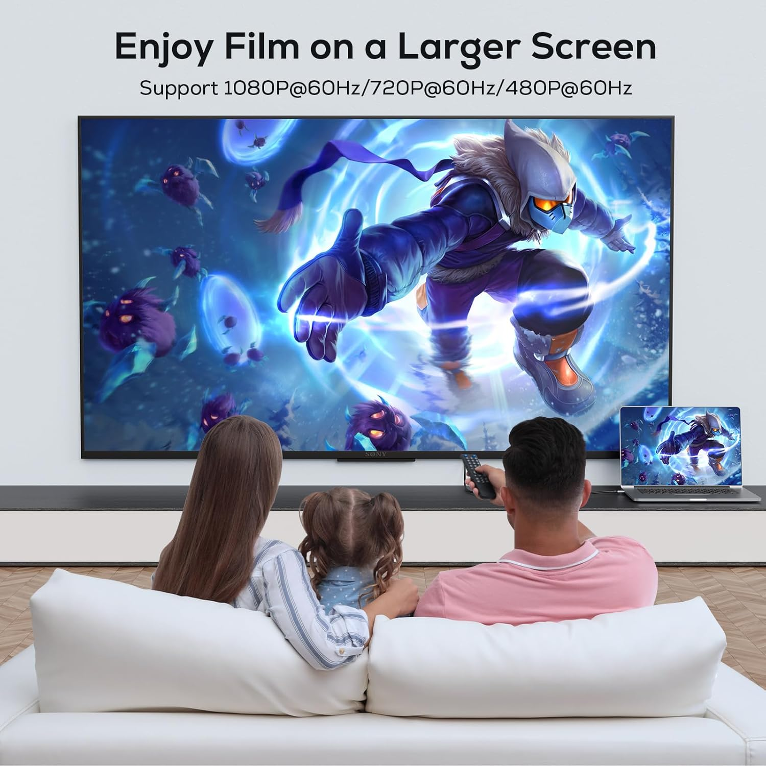 ABLEWE USB to HDMI Adapter, Upgraded Aluminum HDMI to USB 3.0 & 2.0 Audio Video Graphics Converter Cable for PC Laptop Monitor Projector Desktop Tv,Support Mac Os,Windows 10/8.1/8/7 image number 1