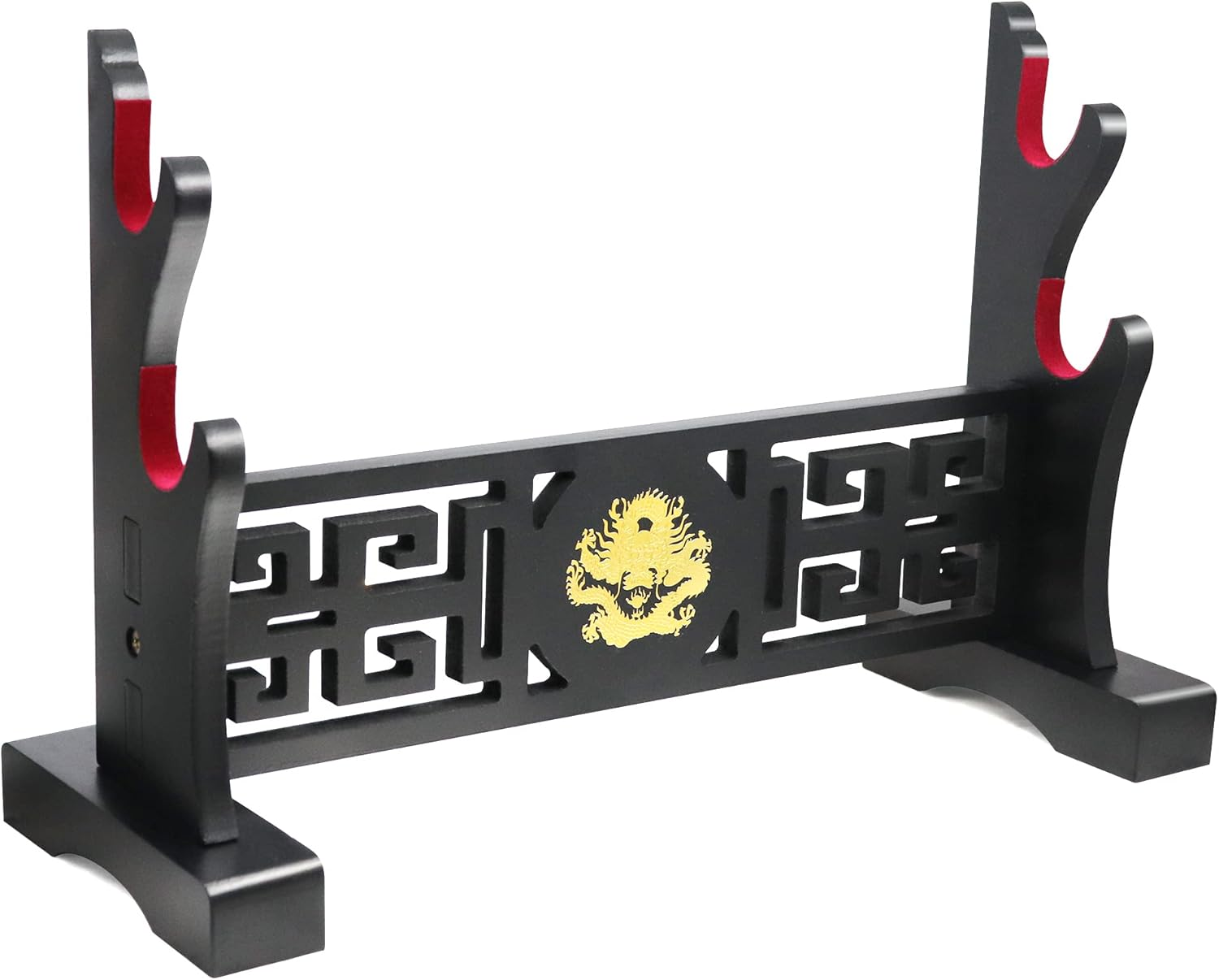 Eforlife Padded Sword Stand Display Velvet Protect Sword Rack Katana Genji Japanese Samurai Blade Gladius Templar Medieval Sword Stand Holder - Dragon (2-Tier)