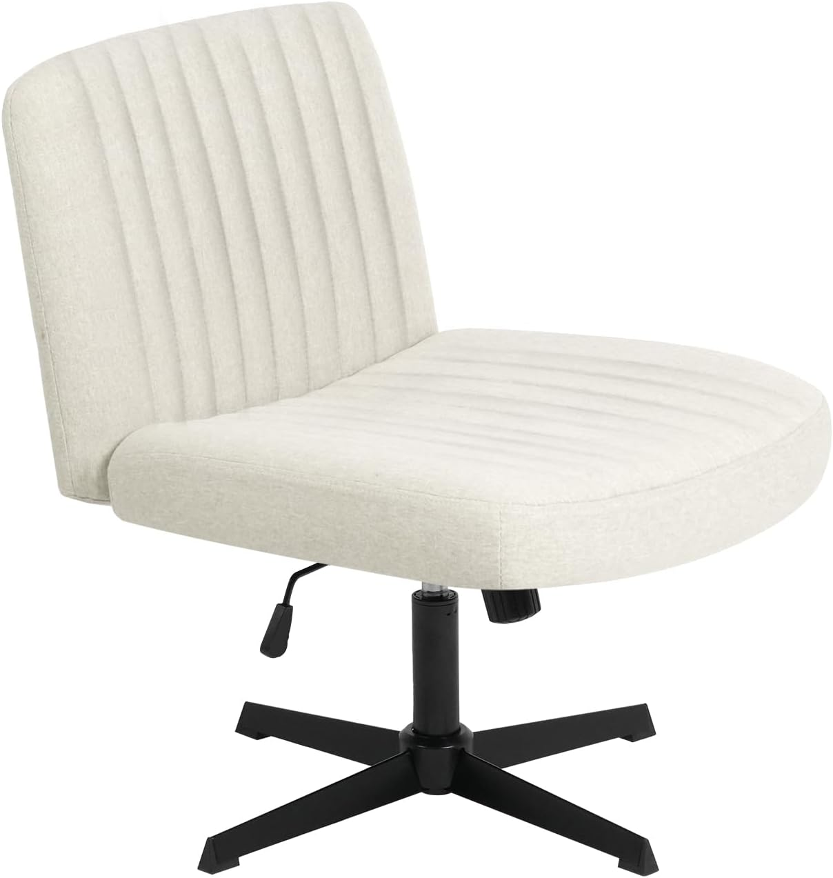 Set of 2 Criss Cross Legged Chair Armless Office Chair Desk Chair Vanity Chair for Home Office (2, Beige, 40-50Cm) image number 4