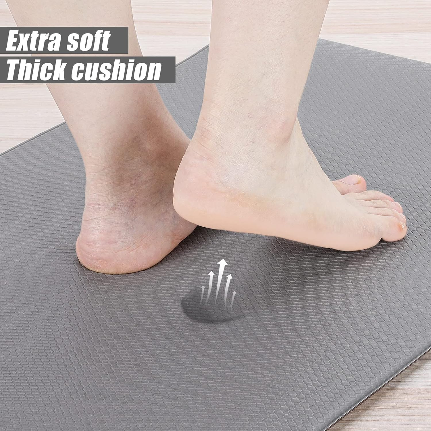 2 Pieces Cushioned Kitchen Floor Mats Non Slip (45X75Cm+45X148Cm), Waterproof Kitchen Rugs and Mats anti Fatigue for Home & Kitchen