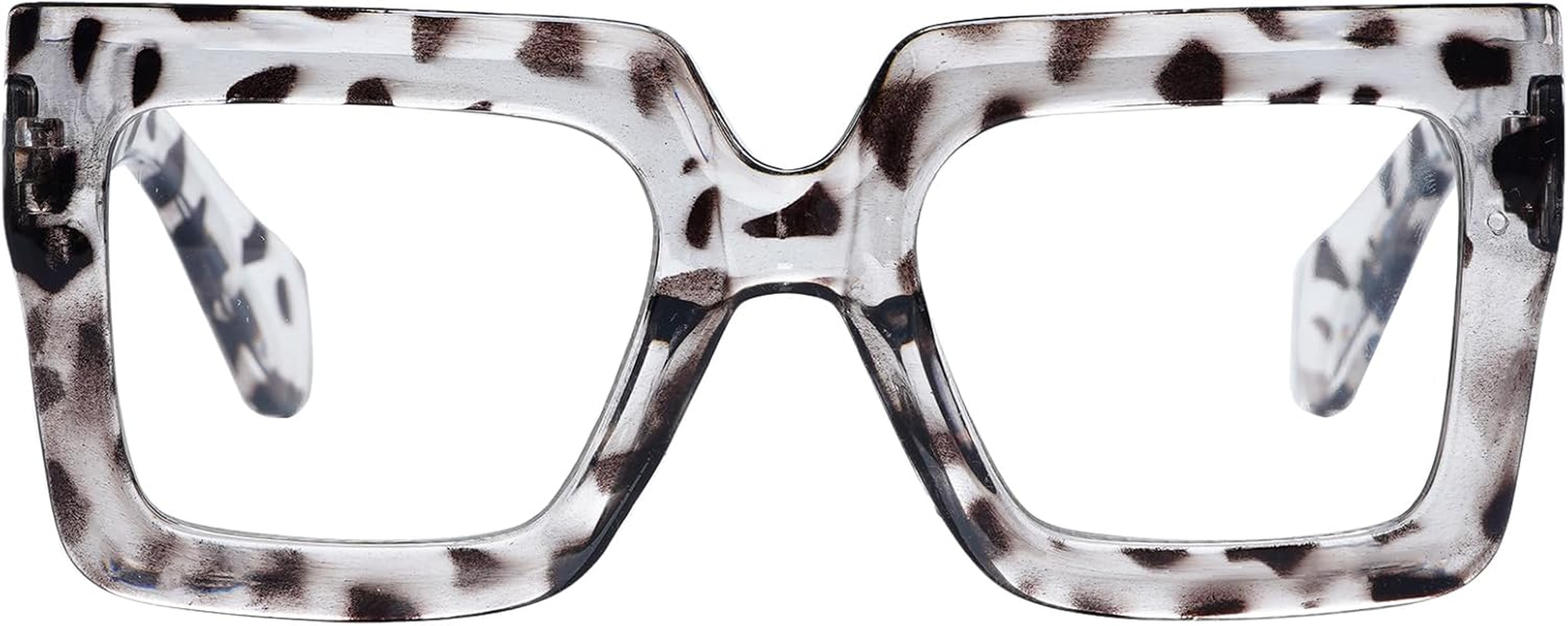 Hoyuwak Oversized Square Blue Light Glasses Big Frame Computer Eyewear Thick Fashion Clear Glasses for Women Fashion image number 3