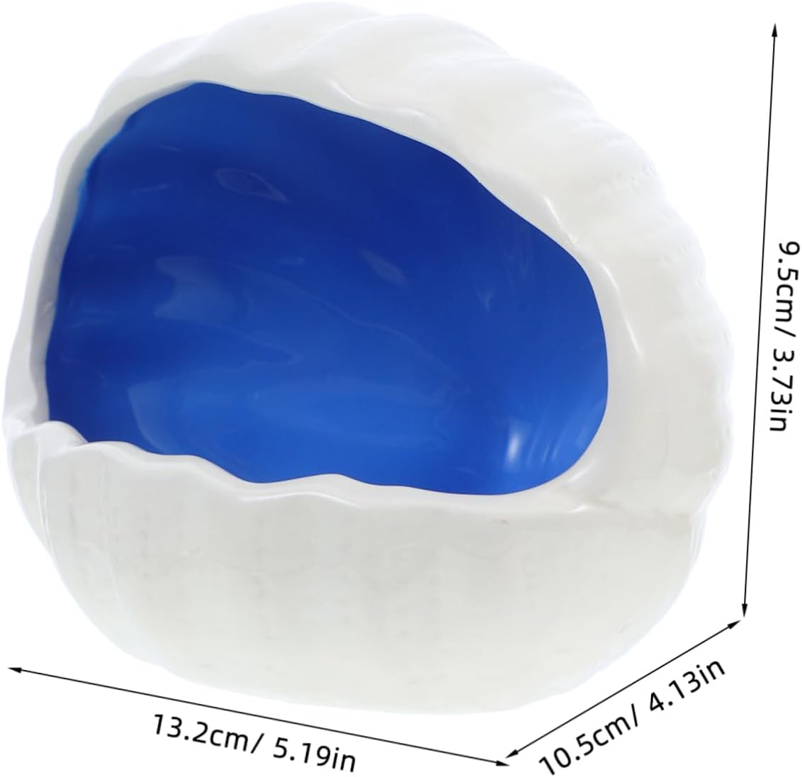 EXHUMKY Ceramic Shell Shape Fish House Aquarium Decorations Fish Tank Cave Ornament for Small Pet Hides image number 4