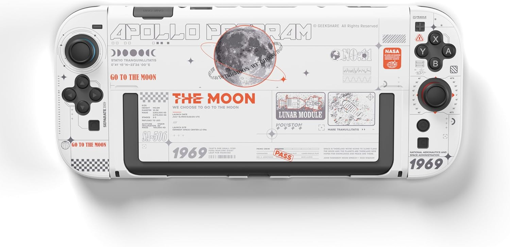 Geekshare Hard Case Compatible with Nintendo Switch 2 (2025), Anti-Scratch Dockable Protective Cover for Switch 2 with Detachable Joy Con, the Moon (White)