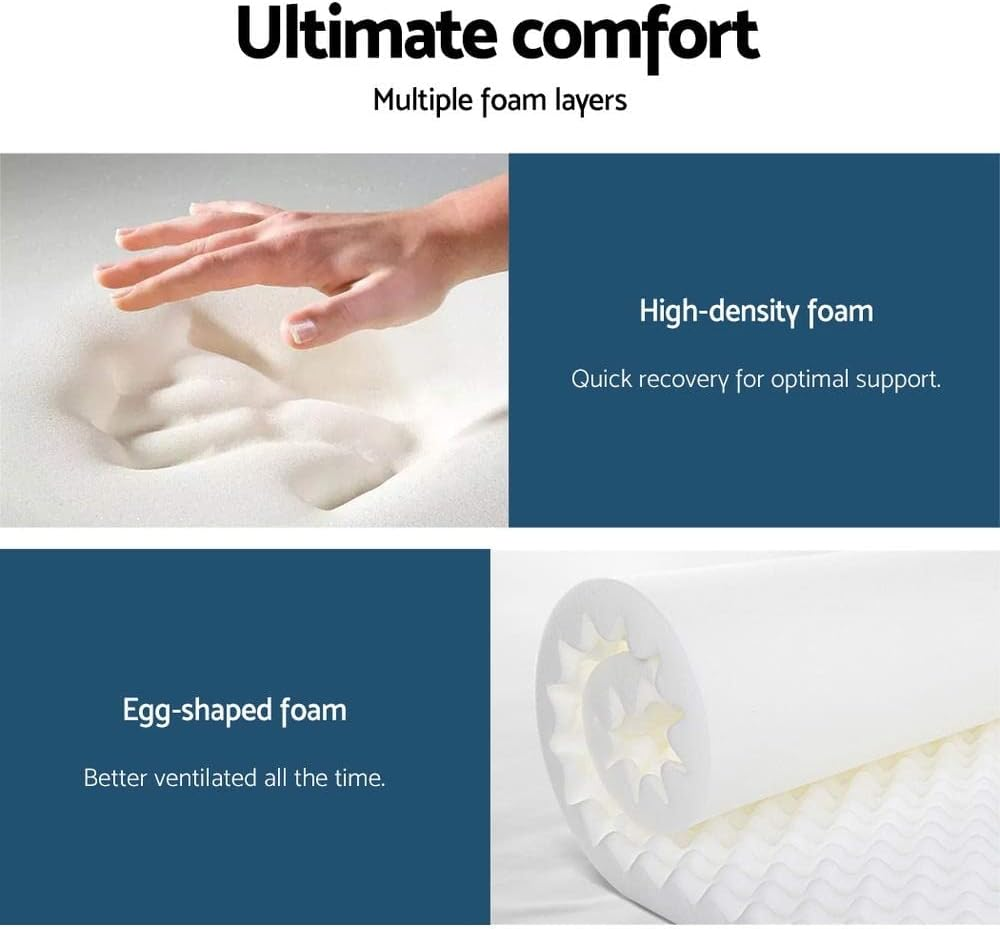 Giselle Bedding Queen Mattress Bed Mattresses Innerspring Foam 30Cm Thickness, with 7-Zone Pocket Spring System and Breathable Euro Top, 5Yrs Warranty, Medium Firm, White + Greywith Vacuum Packed image number 3