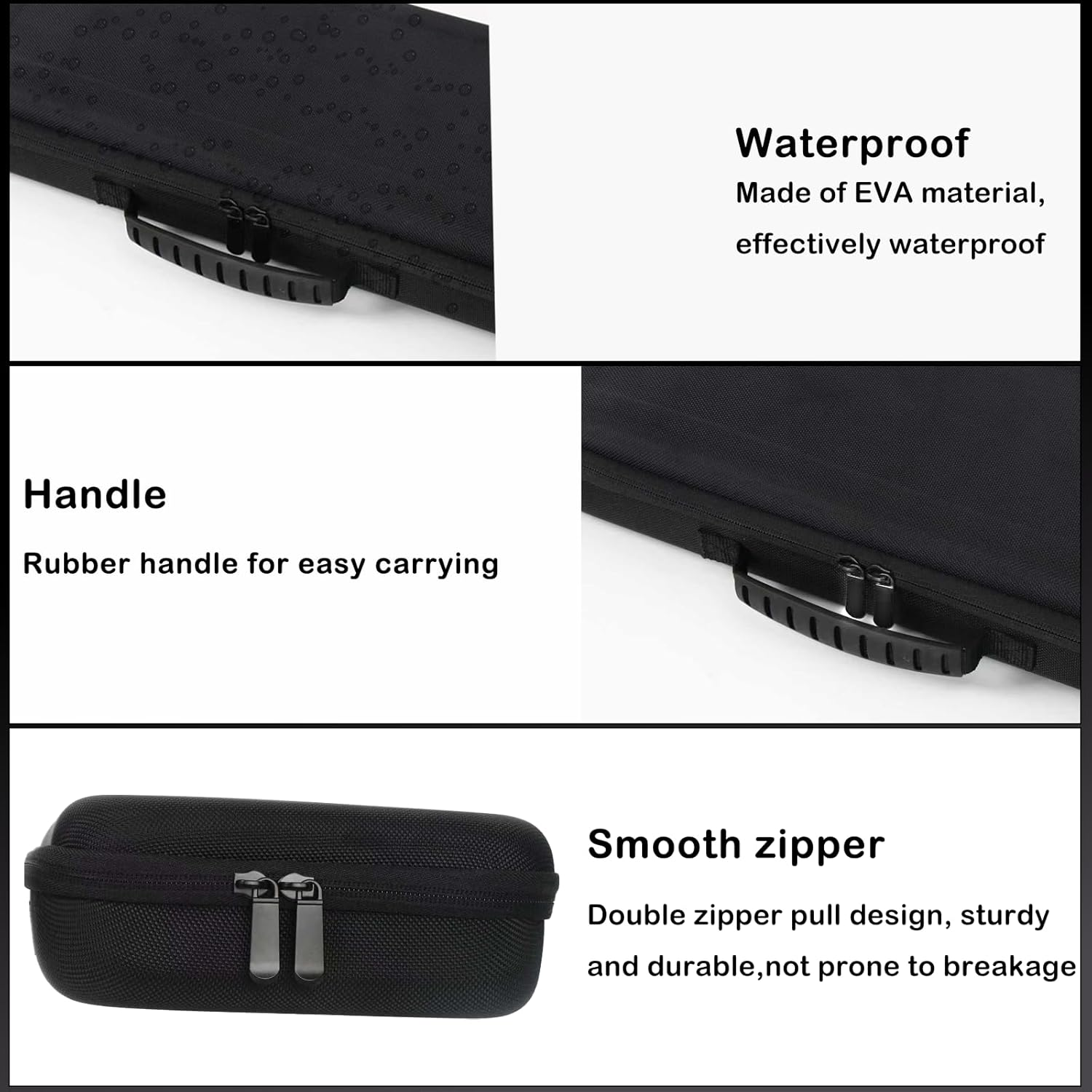 LIUIIVIRI Hard Travel Case Compatible with Dyson Airstraight HT01 Hair Straightener & Power Supply, Waterproof and Shockproof Storage Caryying Case, Black, M, Cary - Black image number 2