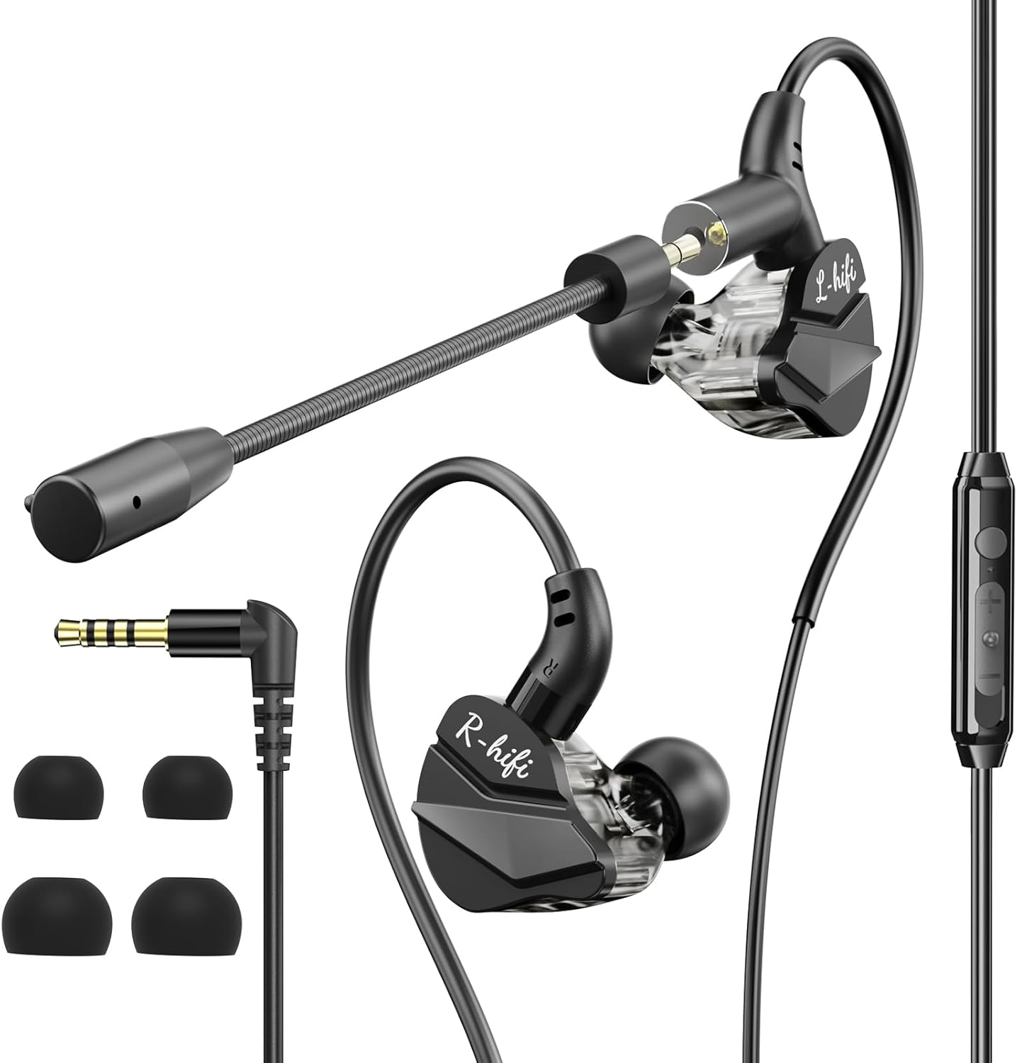 Bluefire Gaming Earbuds, 3.5Mm Wired Earbuds Noise Cancelling Gaming Earphones, In-Ear Headphones with Detachable Microphone & Volume Control for PC, Laptop, Phone image number 4