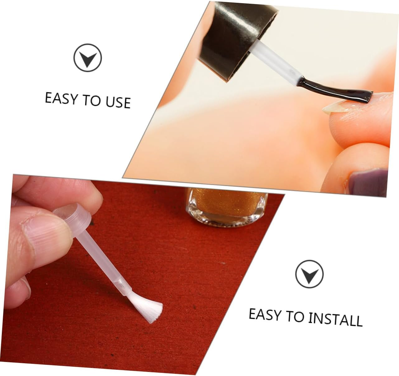 Beatifufu Replacement Nail Polish Brush Set 250Pcs Long round Brush for Nail Art Applicators and Diy Manicures