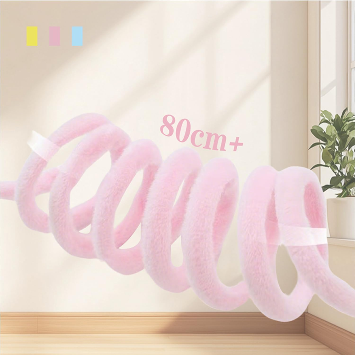 Suction Cup Cat Toys 6 PCS Interactive Play Spring Pom Ball Interactive Cat Play Set with Bell and Adjustable Cord for Indoor Kittens Adult Cats(Pink&Yellow&Blue) image number 6