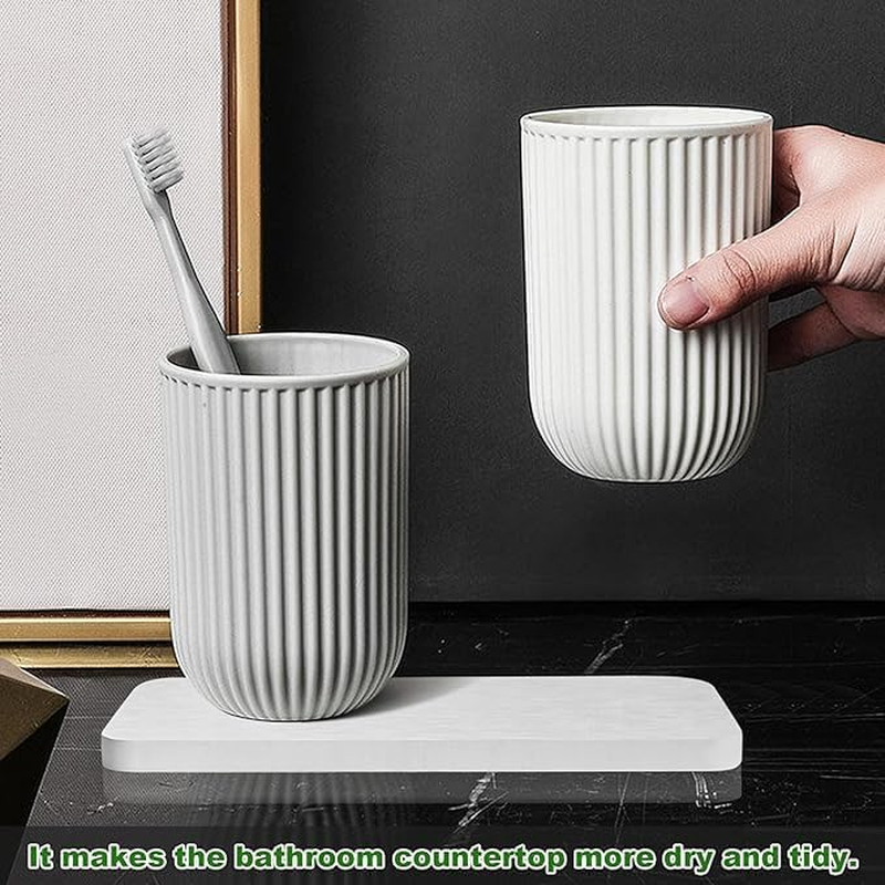 4Pcs Water Absorbent Diatomite Coasters, Kitchen Bathroom Sink Soap Holder Absorbent Stone Coasters Prevents Moisture Buildup, Dry Sink Organizer for Hand Soap & Cups Drinks Bottles, Plants image number 6