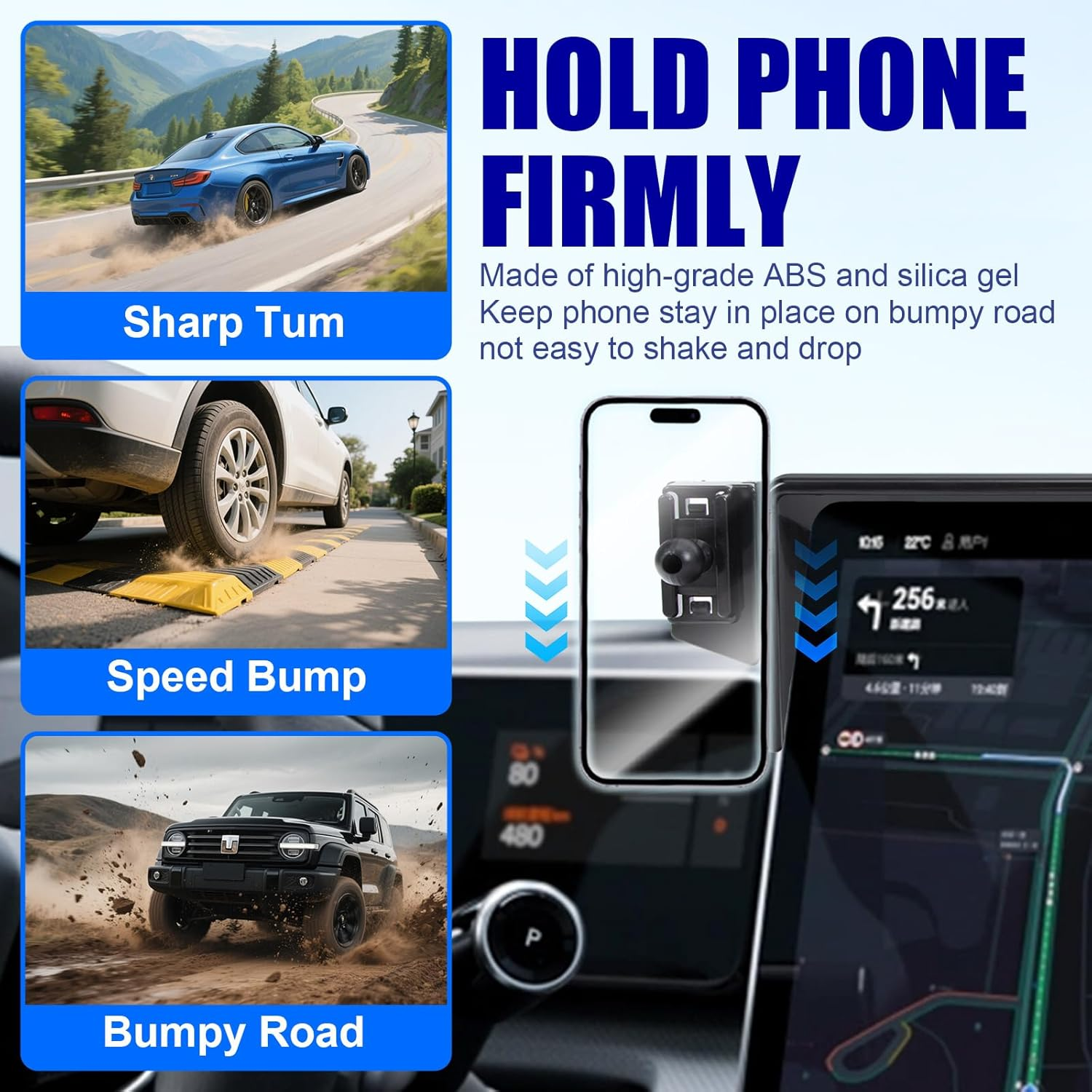 Entertainment Screen Mobile Phone Holder Mount, Compatible with BYD Shark 6 2025, Black (15.6 Inch Only) image number 2