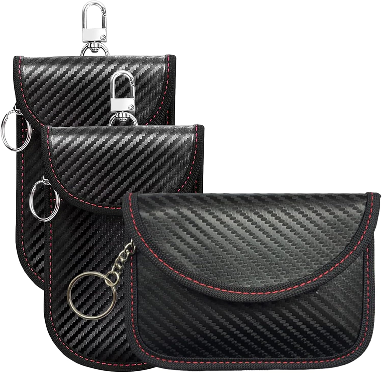 3 Pack Faraday Pouch for Car Keys - RFID Blocker Bag, Anti-Theft Signal Blocking Case, Waterproof Key Fob Protector with Hook & Keyring (Faraday Box Compatible) image number 5