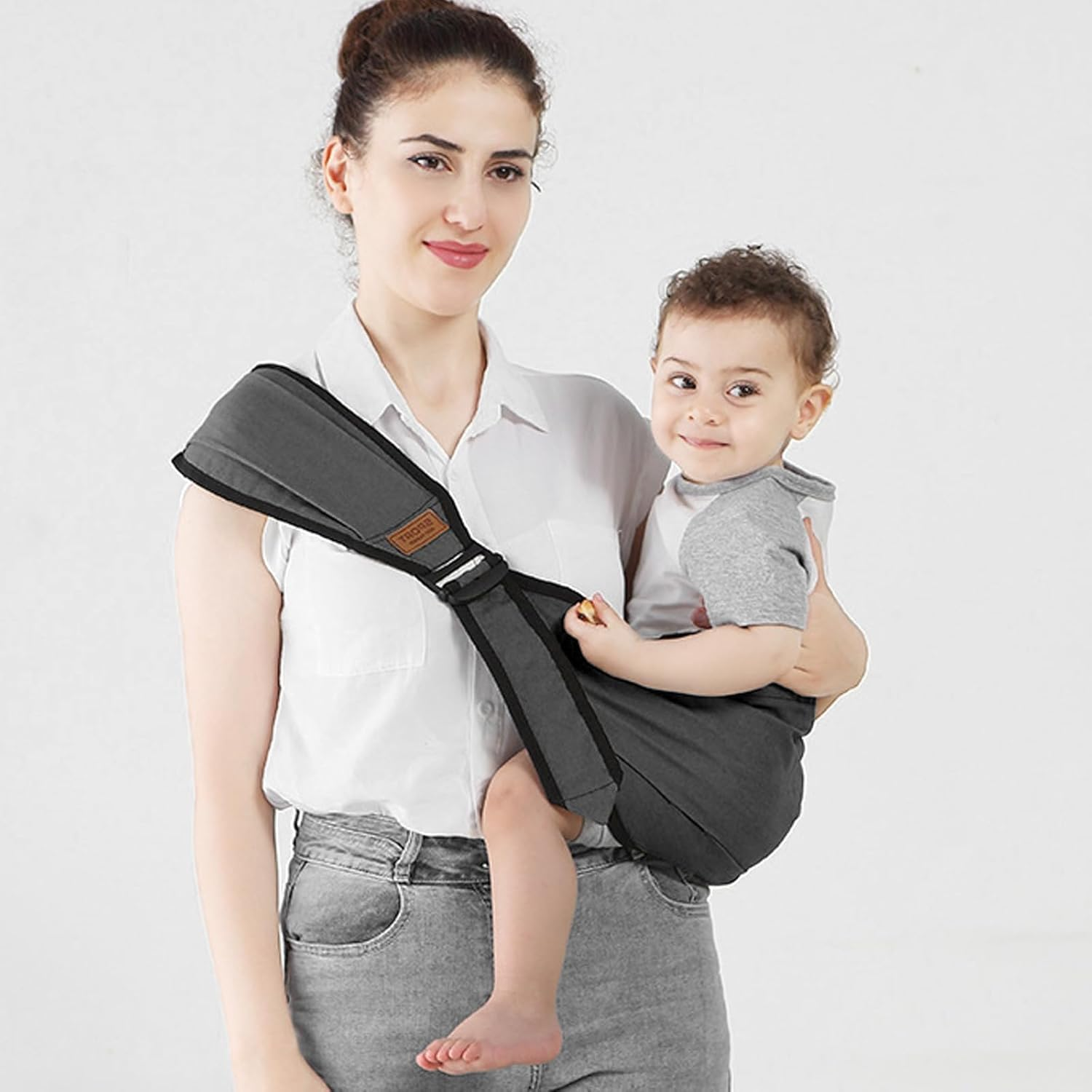 Baby Sling Carrier,Hoidokly Toddler Carrier Baby Sling Portable Adjustable Seat Carriers Shoulder Straps Mom Cozy Baby Carrier for Newborn Infant Toddler (Black) image number 3