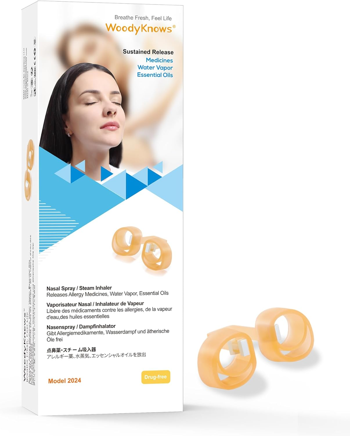 Woodyknows Model 2023/2024 Nasal Spray/Steam Inhaler │ Generic Nose Spray Device for Gentle, Comfortable, Long-Term Diffusion │ Portable Essential Oil Diffuser (S 3Pack) image number 5