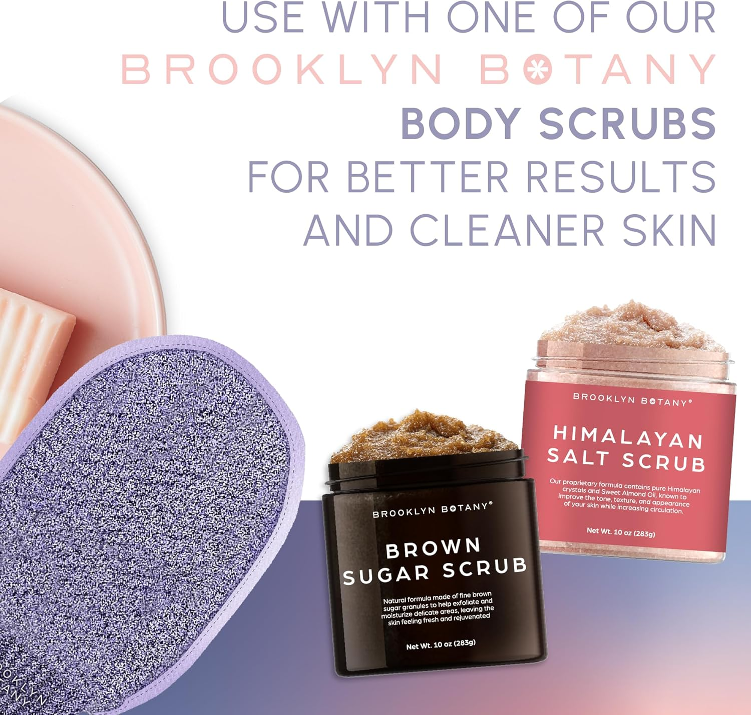 Brooklyn Botany Exfoliating Mitt for Bath and Shower &ndash; Heavy Duty Exfoliating Body Scrubber for Massage and Dead Skin Remover for Body &ndash; 1 Mitt image number 2