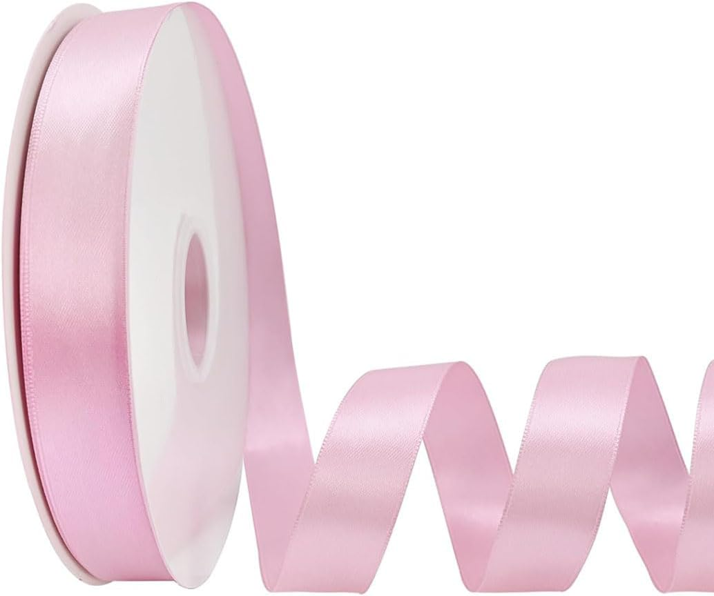 Wine Red Satin Ribbon 1 Inch X 50 Yards, Solid Color Fabric Ribbon for Gift Wrapping, DIY Crafts, Hair Bows Making, Wreath, Wedding Party Decoration and Sewing Projects (Wine Red)