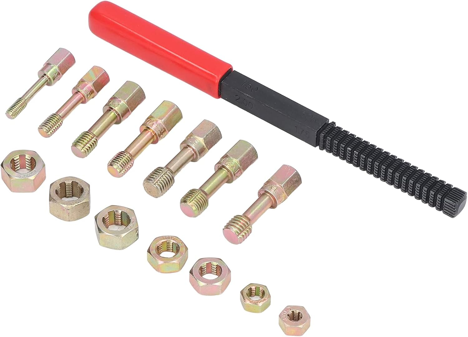 15Pcs Set Metric Thread Restorer Repair Tool Kit Helical Insert Thread Repair Kit for Car Engine Repair image number 3