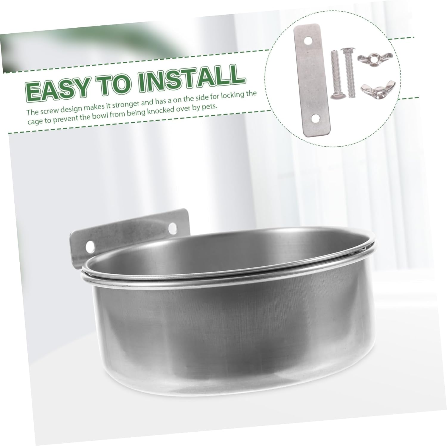 Feeding Bowl Dispenser for Hanging Pet Food Dog Food Bowl Portable Pet Cage Dog Food Water Bowl Harness Water Dispenser for Pets Non-Slip image number 6