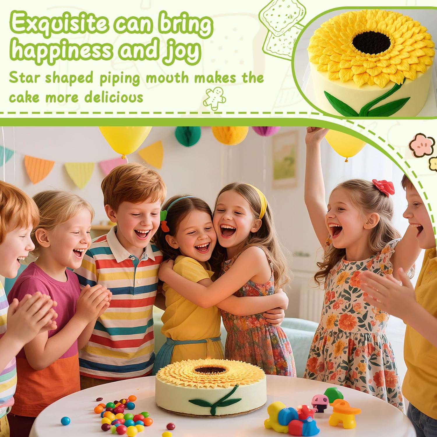 Suuker 5 Pieces Leaf Piping Tips,Stainless Steel Cake Decorating Tips, Frosting Icing Tips for Cupcakes, Cake, Cookie and Decorating（67 68 70 352 113） image number 2