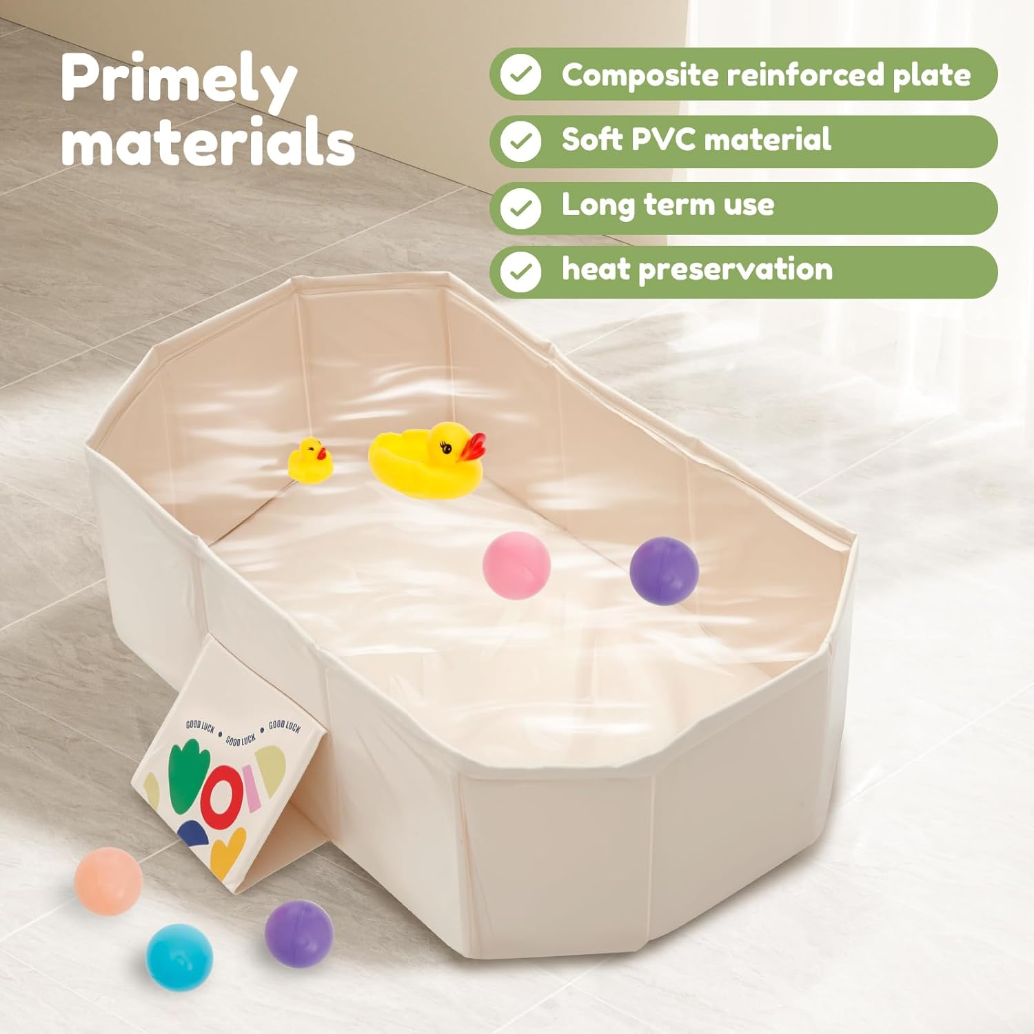 Collapsible Baby Bathtub, Foldable and Portable Baby Bath Tub, Sturdy & Thick PVC Pet Bathing Tub, Space Saving Small Baby Tubs for Home Use Toddler Pet and Infant (Color B) - Color B image number 2