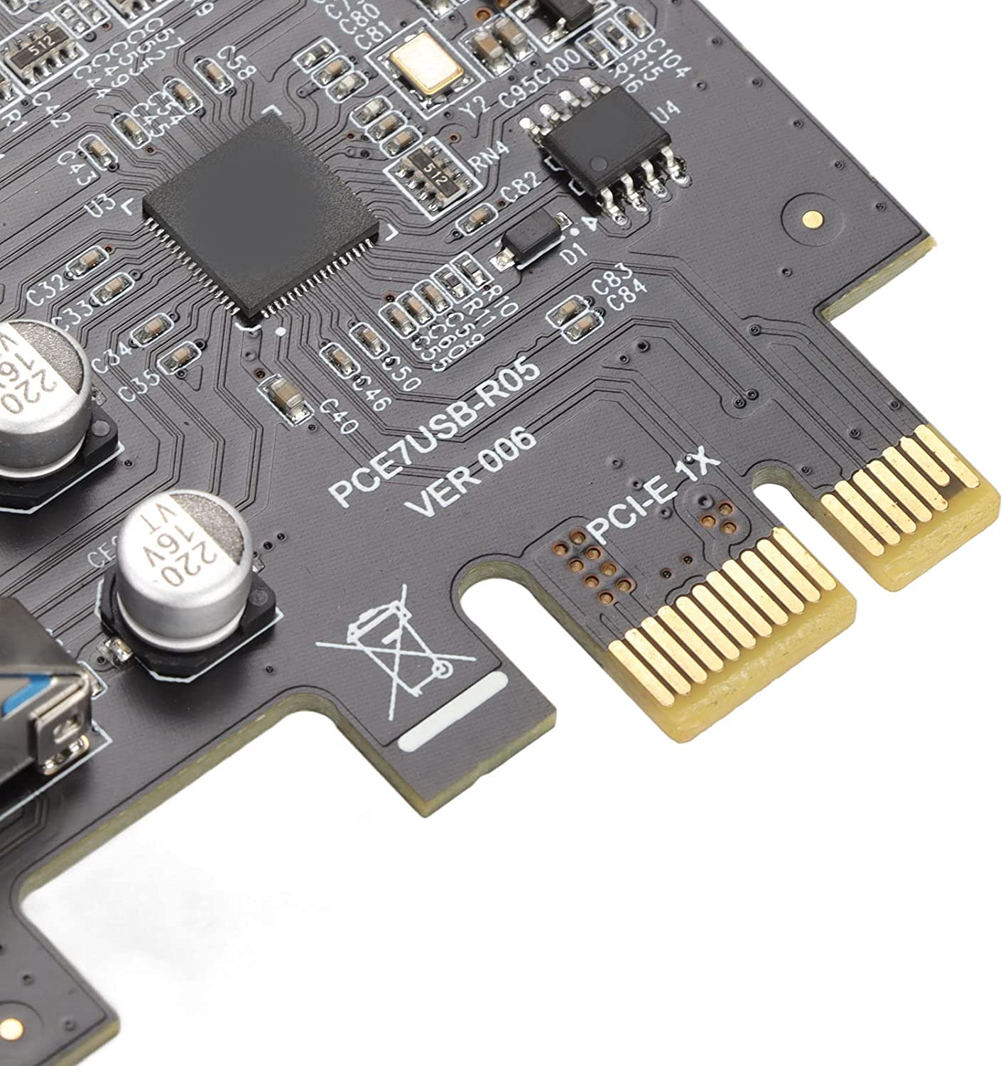 PCIE to USB 3.2 GEN1 7 Port Expansion Card, PCI Express USB Add in Card, Internal USB 3.2 GEN1 7 Port Front Expansion Card for Win XP Win 7 Win 8 Win 10 Win 11 Linux image number 1