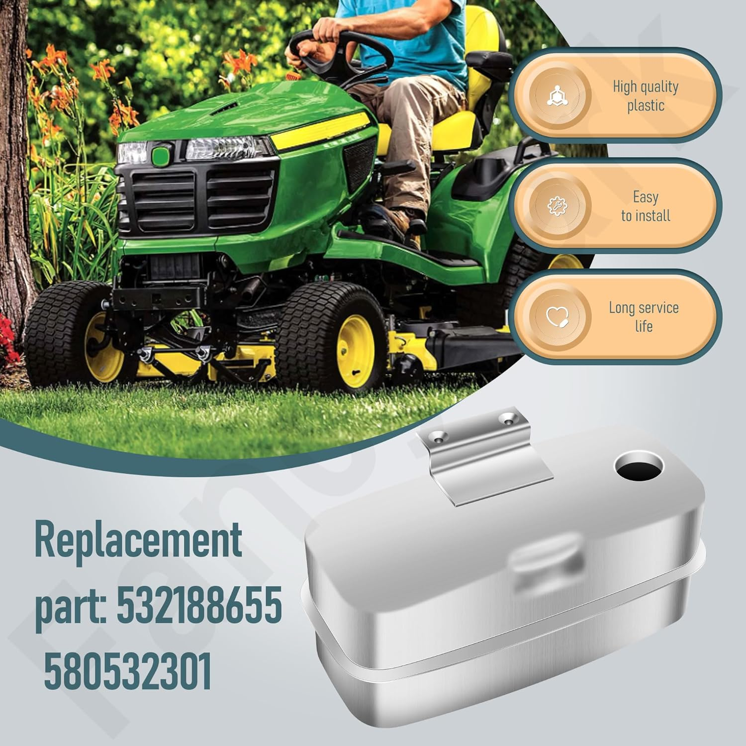 532188655 Muffler Compatible with Husqvarna CT153, CT154, CTH194, CTH2038, LTH2038, LTH171, LT154 Lawn Mower image number 3