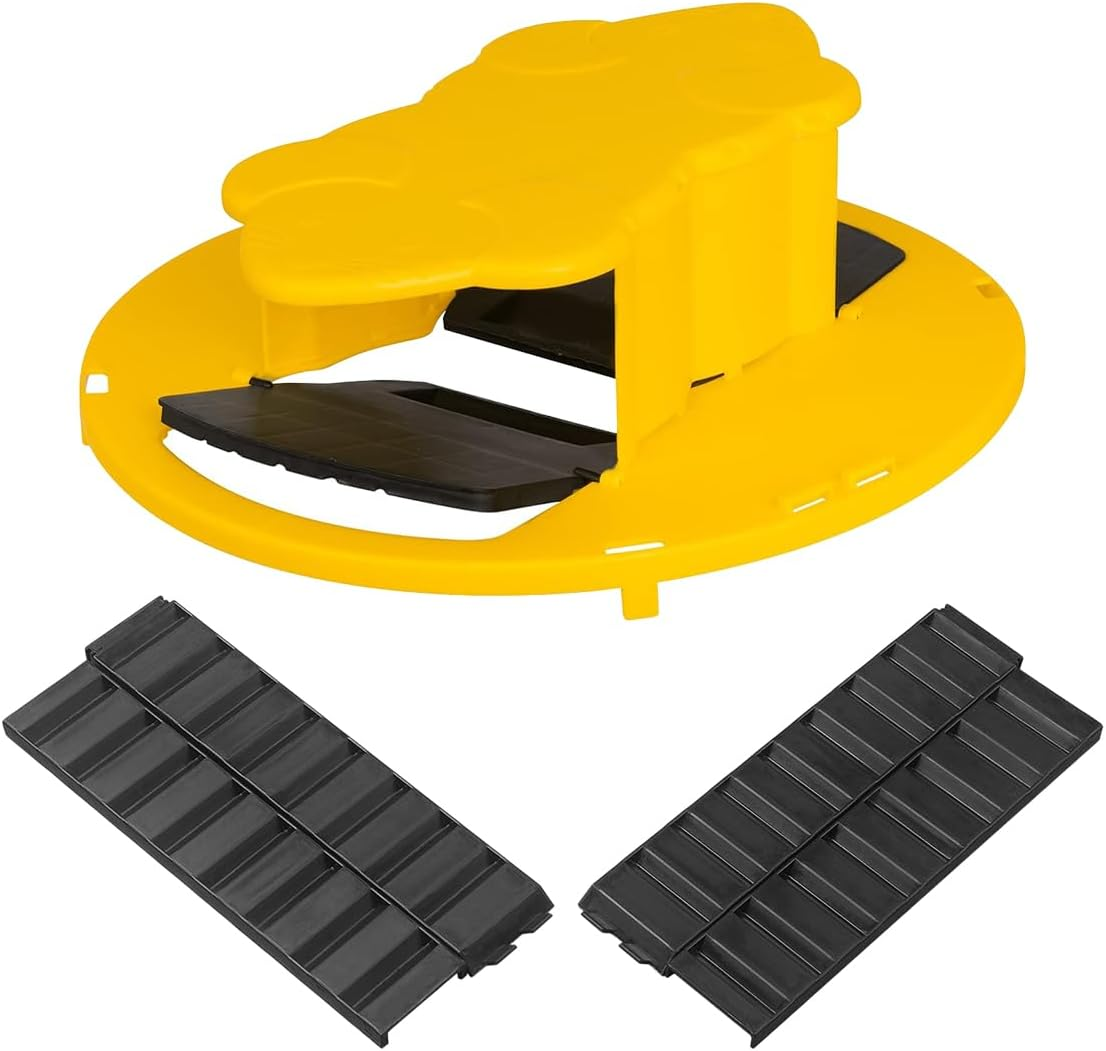 AIMALL Auto-Reset Flip Lid Rat Trap for 5-Gallon Bucket, Humane Reusable Mouse Catcher with Entry Ramps, Indoor Outdoor Rodent Control Tool, 12.2"X3.5"