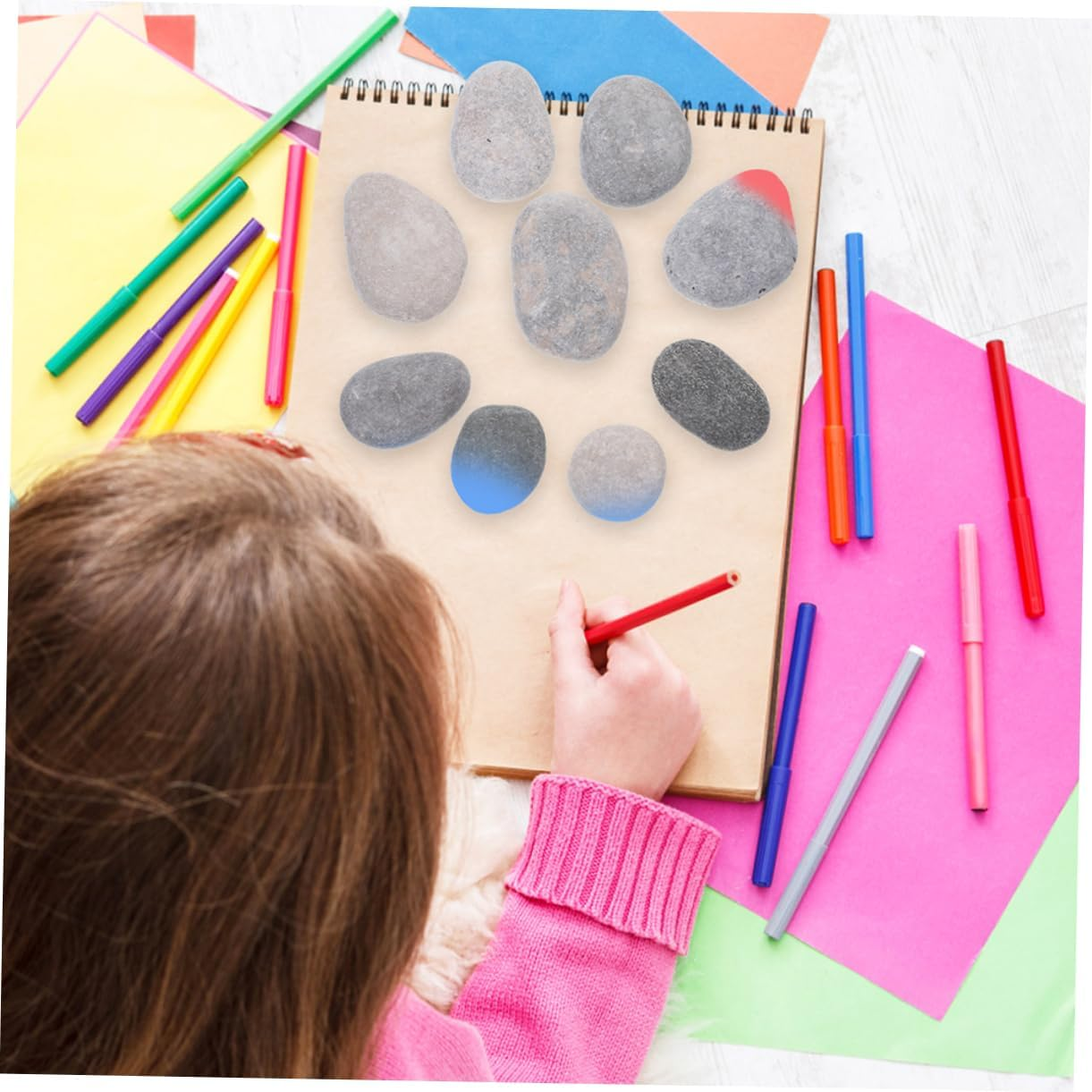 NOLITOY 20Pcs Natural Smooth Painting Rocks for DIY Crafts Blank Pebbles for Garden Decor Easy to Paint River Stones for Creative Projects Durable Ready to Use