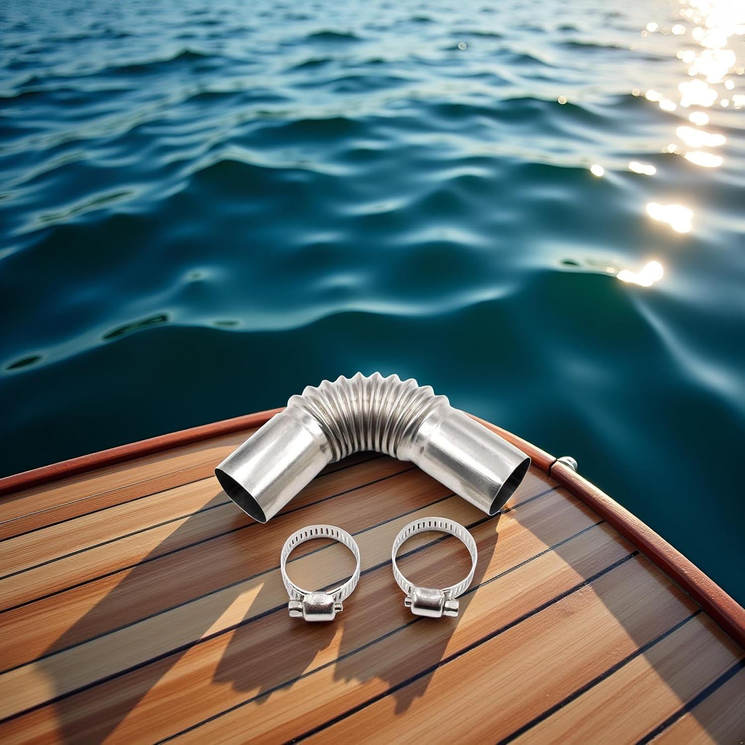 Diesel Heater Exhaust Pipe, Silver Stainless Steel 24Mm Air Diesel Parking Heater Exhaust Pipe Tube Elbow Connector for Webasto Eberspacher Diesel Boat Heater 13Cm Exhaust Pipes and Tips image number 1