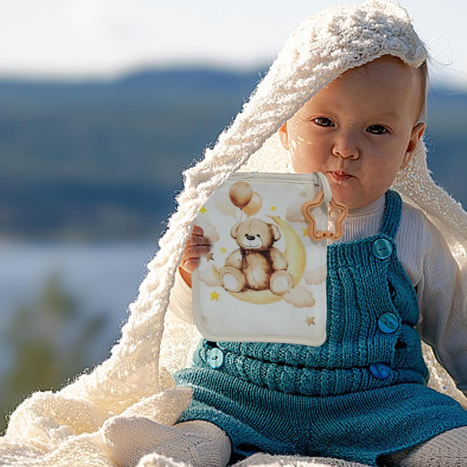 Photo Album for Baby - Soft Photo Book, Picture Book, Cute Photo Album, Baby Picture Book | Portable Soft Album, Multifunctional Album with Star Hook for Home, Crib, Stroller image number 1