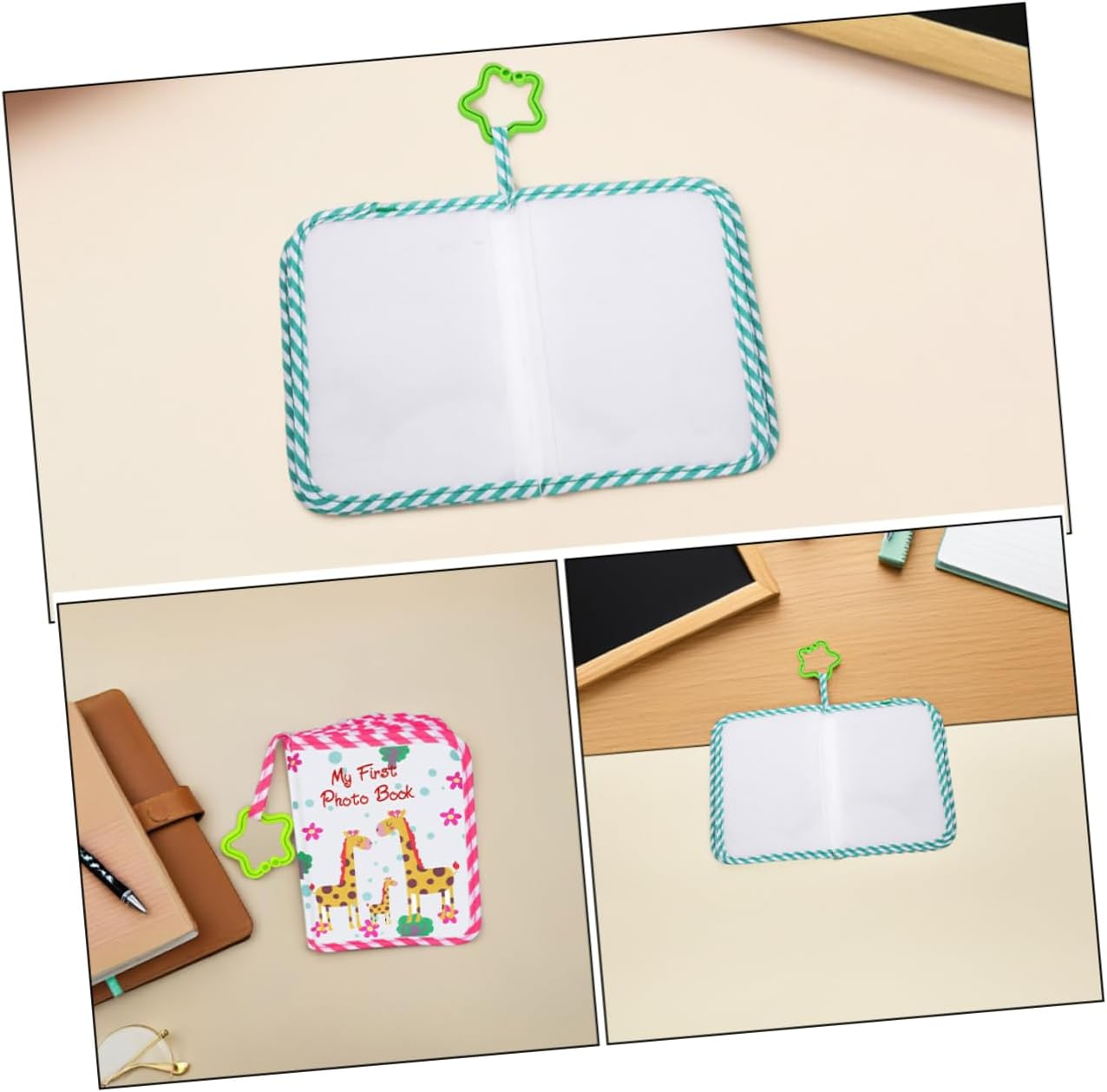 Kisangel 2Pcs Baby Photo Album: First Year Memory Album for Newborns Holds 17 4X6 Inch Photos - Soft Cloth Baby Memory Keepsake Toddler Picture Book image number 6