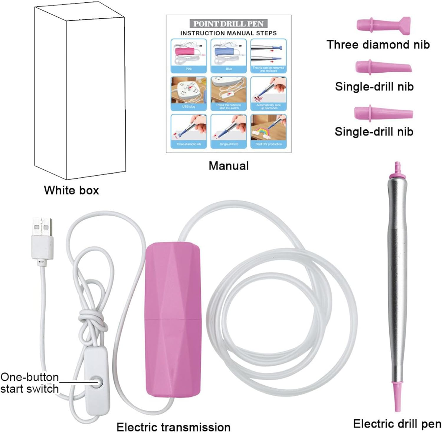 Nail Dotting Tool, USB Electric Vacuum Nail Dotting Pen, ABS Material, Versatile, Accurate Placement, Craft Accessories for Beginners, Adults, Children, Crafts and Creations, 5.91 Inches