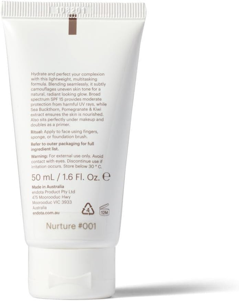 Endota Colour Tinted Mineral Moisturiser 50 Ml, Nurture001 Fair Cool, a Lightweight, Tinted Moisturiser Infused with Nourishing Botanicals and SPF Protection. image number 4