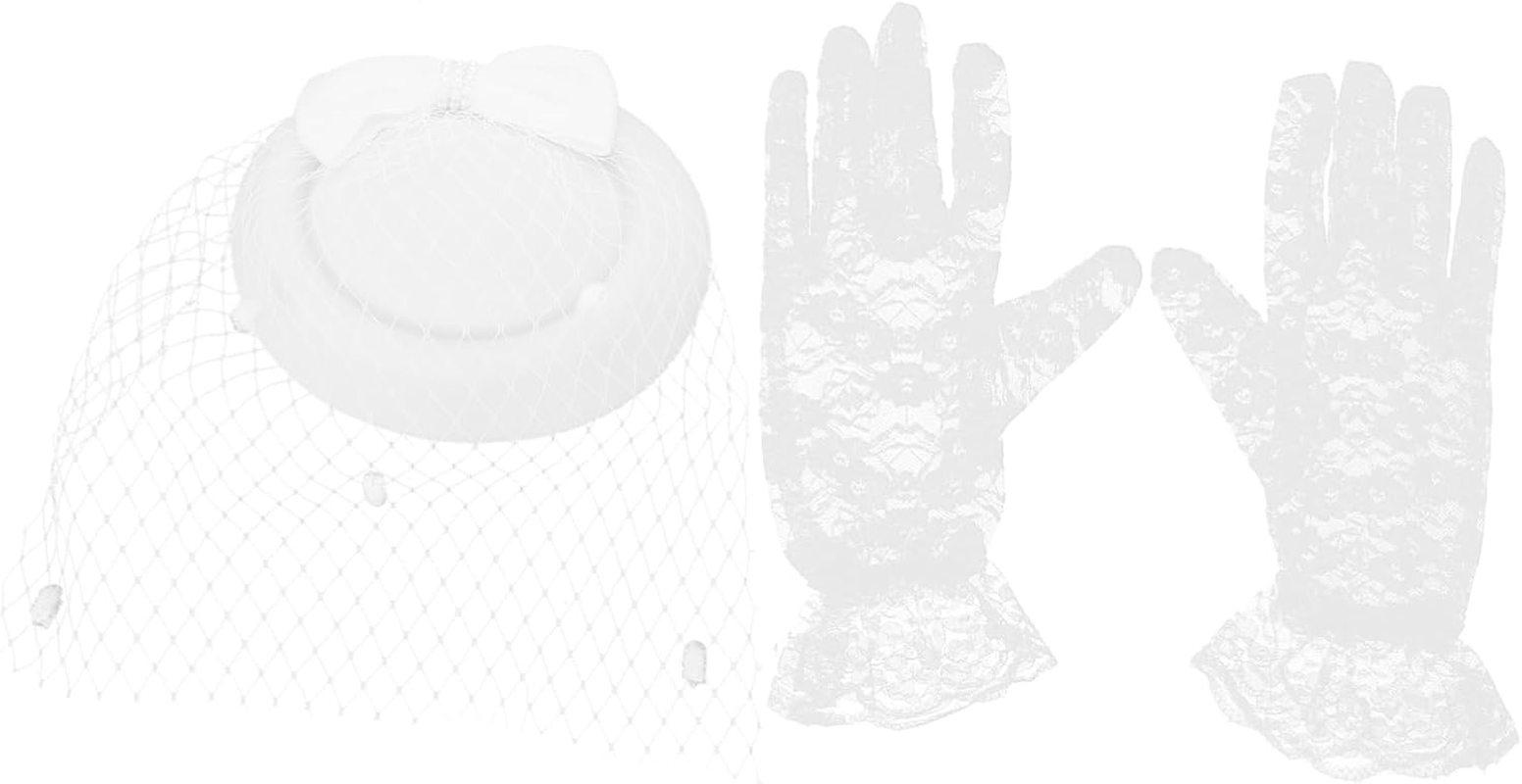 OHPHCALL 1 Set Cocktail Hat Retro Top Hat Derby Facinator Party S Vintage Fascinator S Pillbox Bride Headpieces for Wedding Mesh Hair Decoration Prom Polyester Mesh Women'S