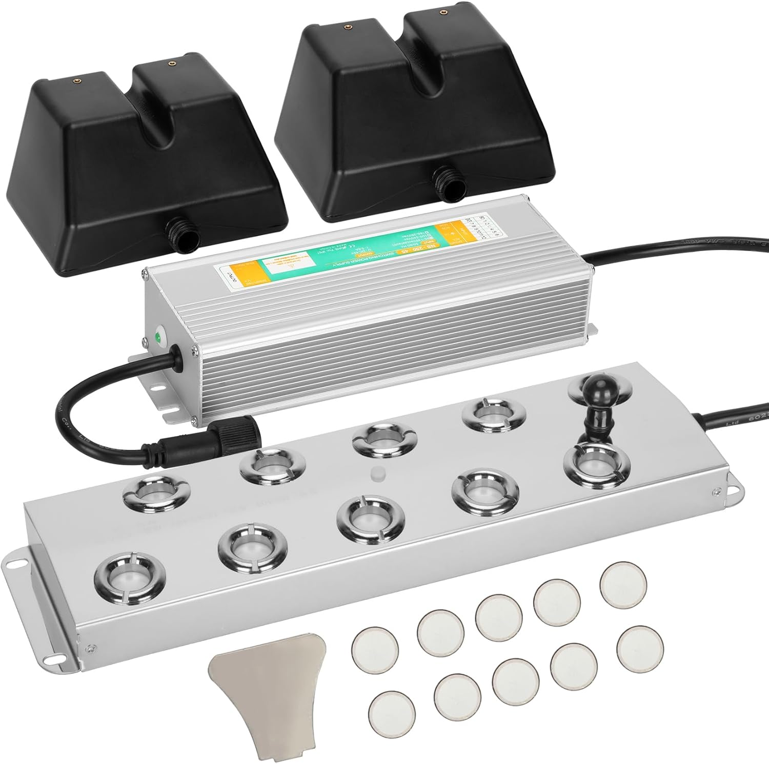 Ultrasonic Mist Maker 10 Head,Add Replacement Atomizer Heads,350W Power Water Proof Ultrasonic Mister,Ultrasonic Fog Humidifier with Float,For Vegetable Preservation,Landscape, Halloween,Etc image number 5