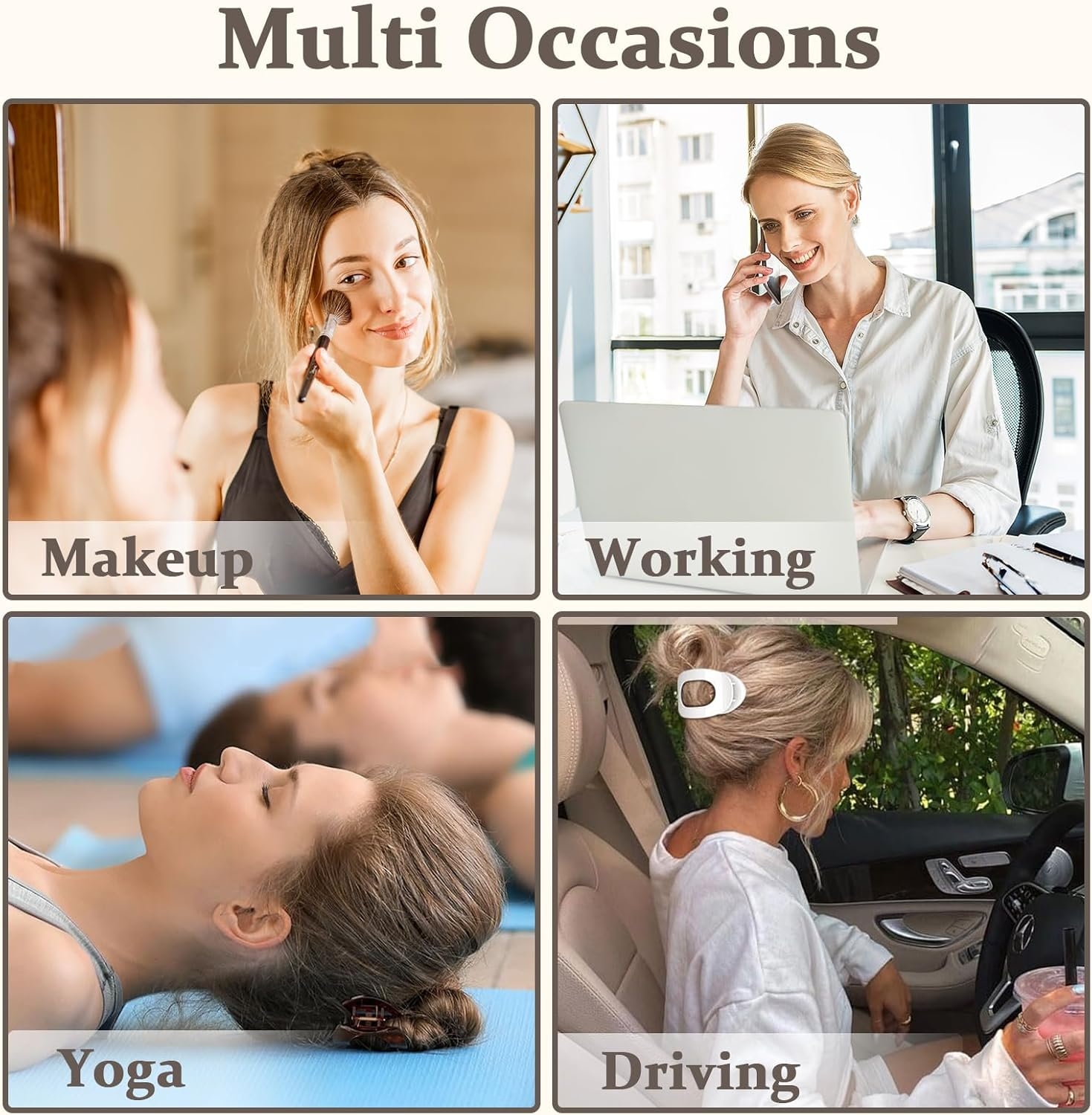 4 PCS Flat Hair Clips for Women, Curved Design Duckbill Hair Clip for Lying, Driving - Matte Strong Hold Claw Clip for Thin, Thick Hairs, Hairs Accessories for Women and Girls image number 5