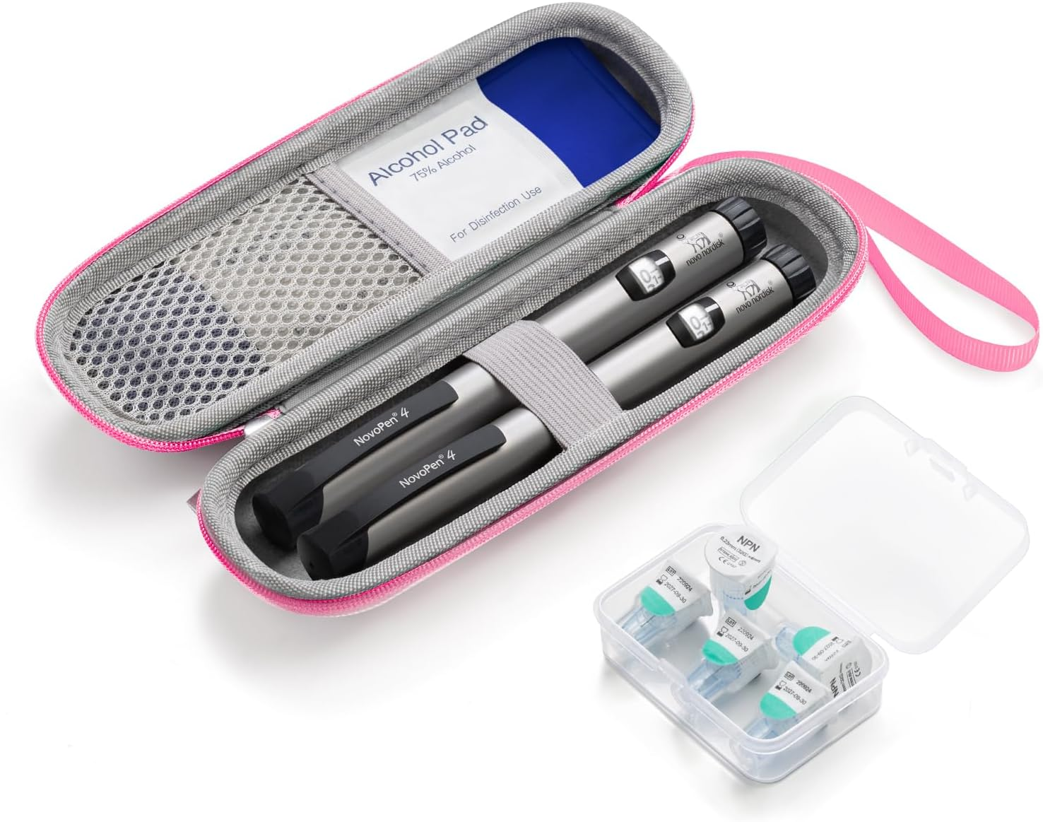 Insulin Cooler Travel Case, Portable Insulin Travail Case, Insulin Cooling Case Insulated Organizer for Insulin Pens (Pink) - Blue image number 3