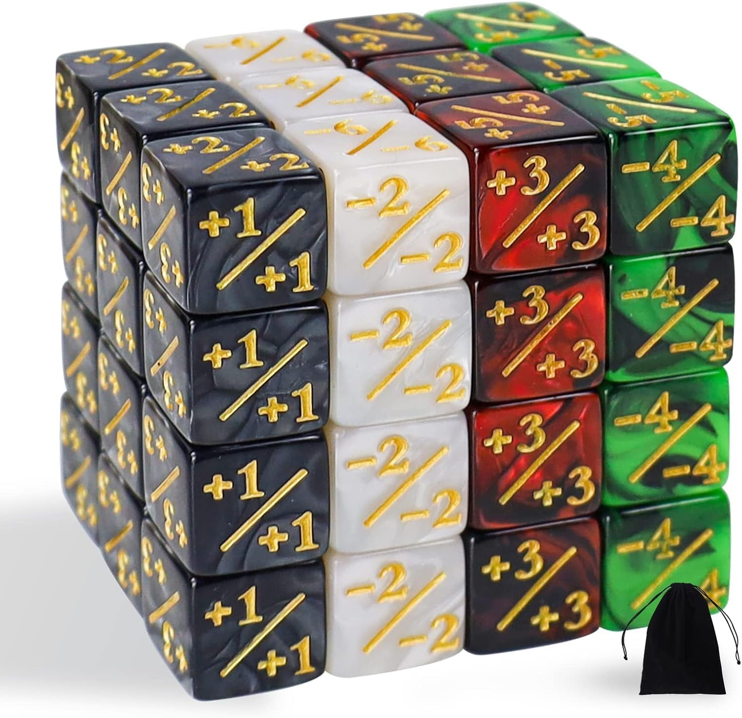 48 Pieces MTG Dice Counters Token Dice, Magic the Gathering Glitter Sparkle Dice, Loyalty Dice Starry Marble D6 Dice Cube Compatible with MTG, CCG, Card Gaming Accessory, 4 Colors image number 4