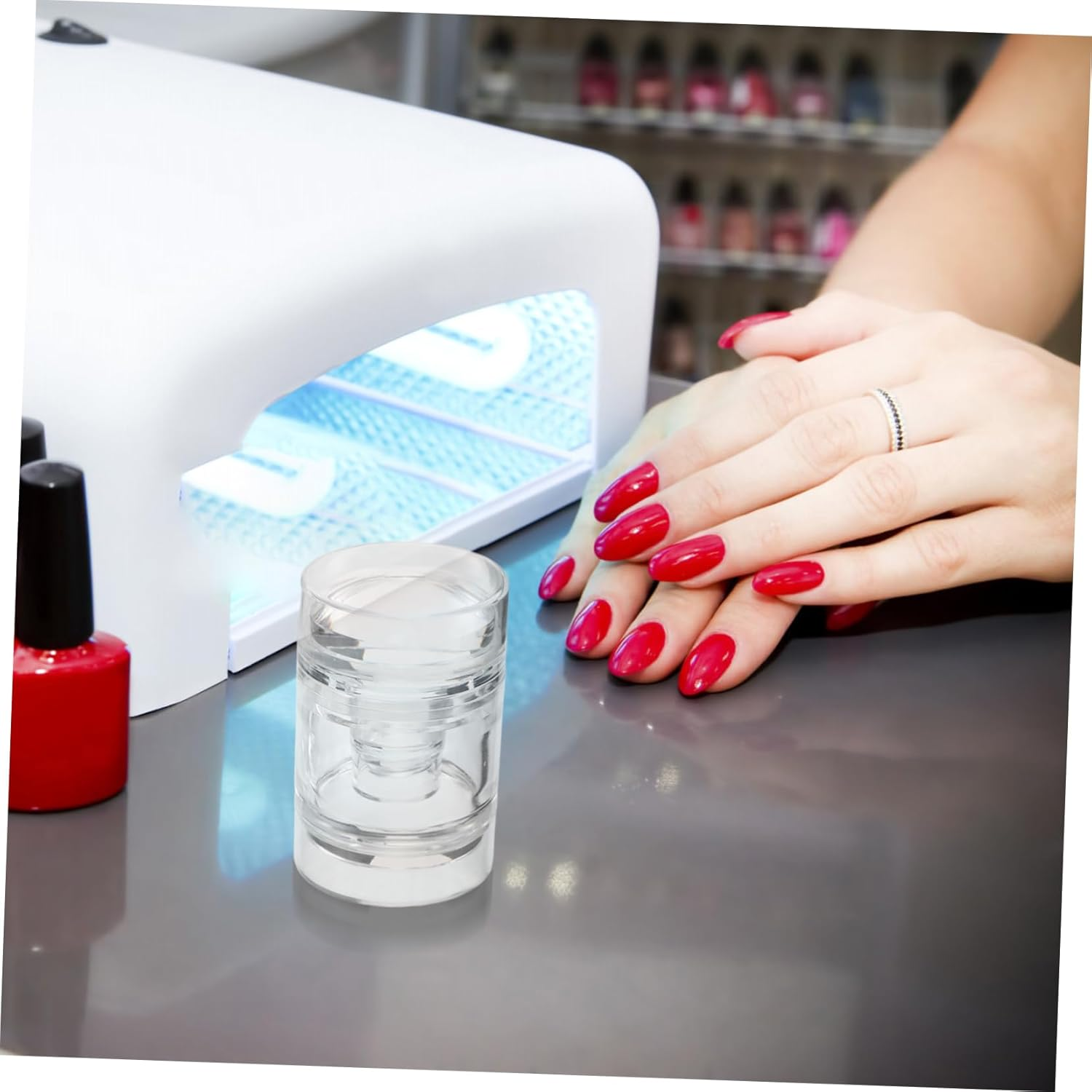 MOTHNUR 2Pcs French Nail Stamper Transparent Silicone Jelly Stamping Tool for Precise DIY Manicure Nail Art Stamps Clear Flexible Silicone for Home Salon Use image number 6