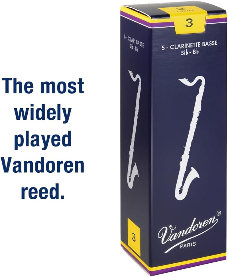 Vandoren CR123 Bass Clarinet Traditional Reeds Strength 3; Box of 5 image number 2