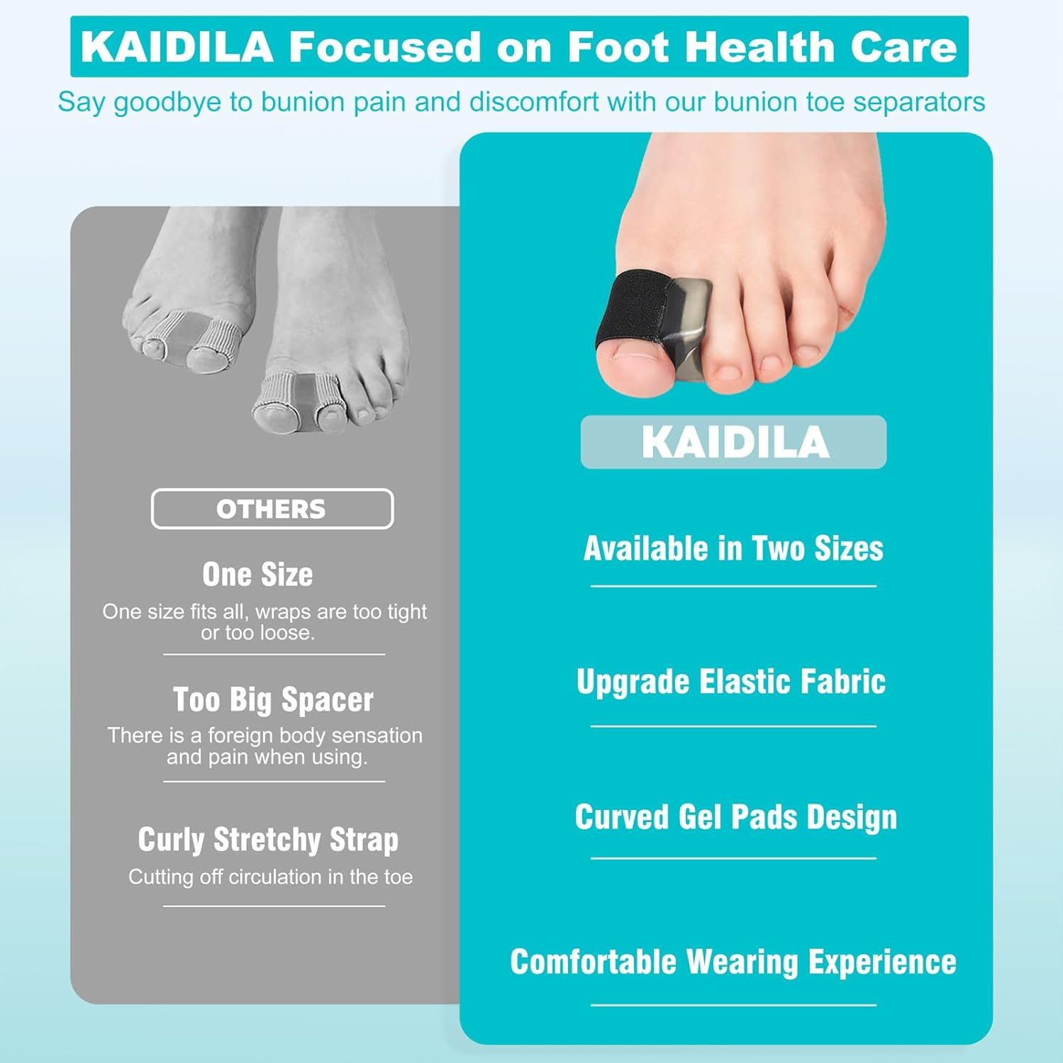 8 Pack Big Toe Spacer, Bunion Corrector for Women Men, Toe Separators for Overlapping Toes & Bunion Pain Relief image number 5