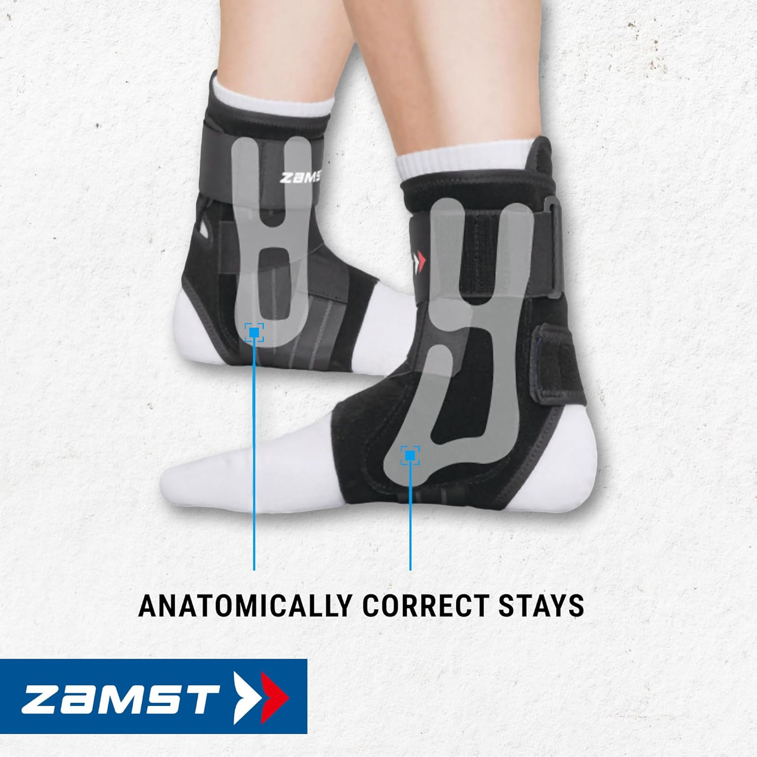 Zamst A1 Ankle Brace for Sports - Breathable Sports Ankle Support for Men and Women with Adjustable Three Way Straps for Moderate Lateral Ankle Sprain - Left, Small image number 2