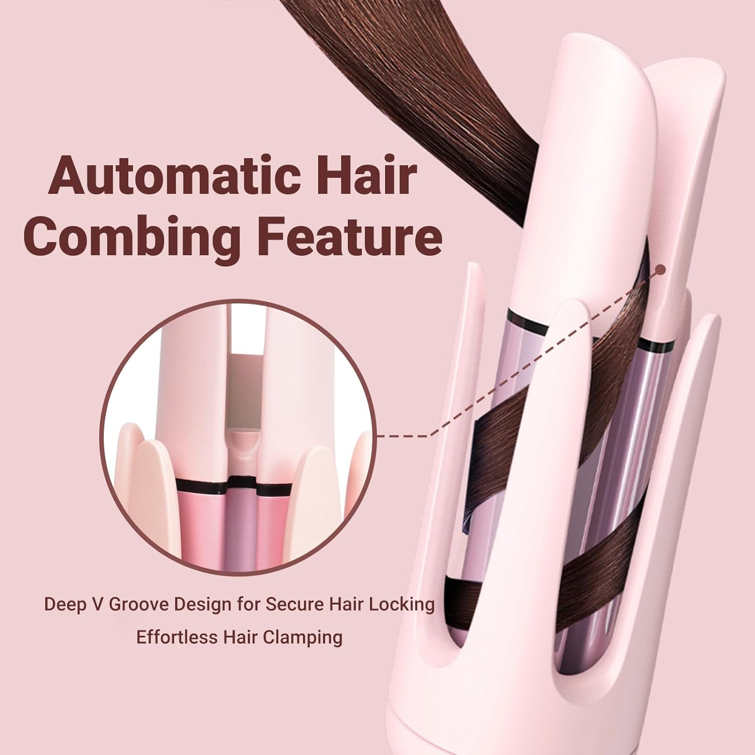 LIWEGHT 32Mm Automatic Curling Wand 360&deg; Rotating, Double Anti-Scald, 4 Temp Settings & Timer, Ceramic Barrel, Beginner-Friendly image number 3