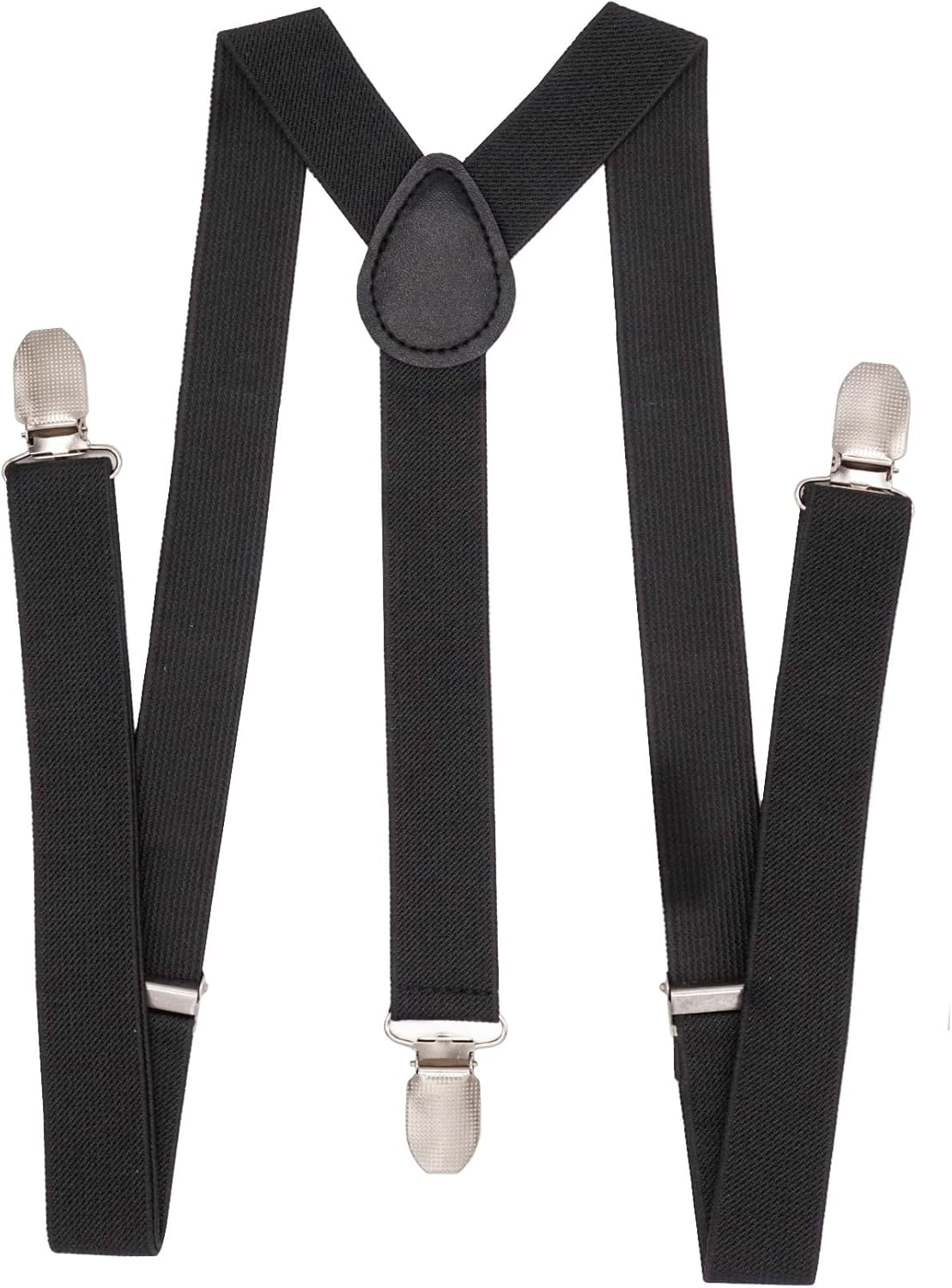 Mens Suspenders 1" Inch Elastic Adjustable Y-Back Clip-On Suspender