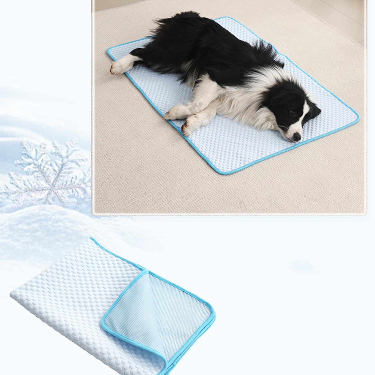 Qaziuy Cooling Mat for Dogs, Dog Cooling Mat, Self-Cooling, Non-Slip Soft Dog Cooling Mat for Summer, Cooling Mat for Dogs for Home, on the Go or in the Car (L-80 X 60 Cm) image number 3