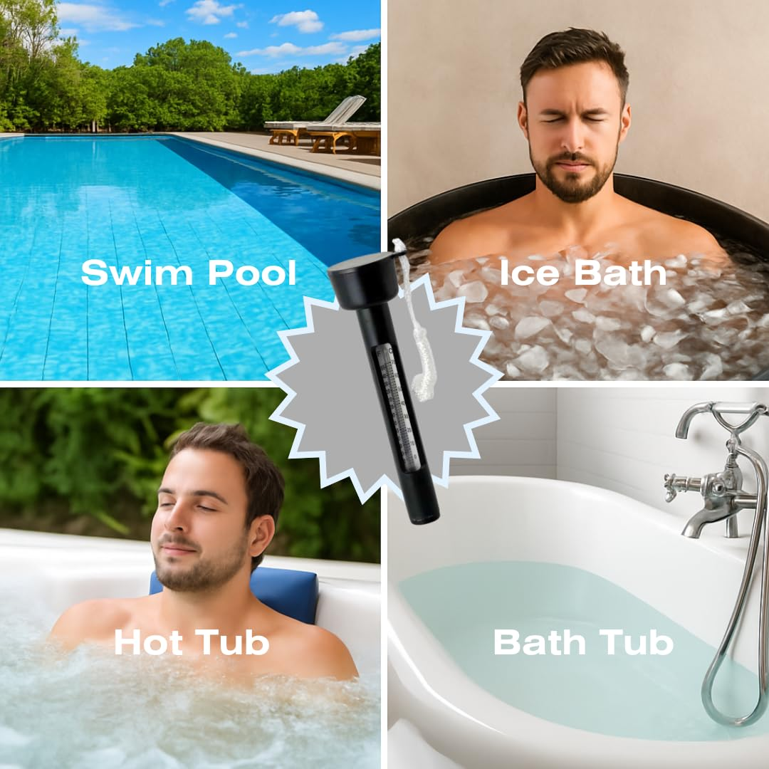 Floating Thermometer for Ice Bath & Pool &ndash; Waterproof Floating Design | Displays in Celsius & Fahrenheit | for Cold Plunge Tubs, Bathtub & Spa Bath image number 5