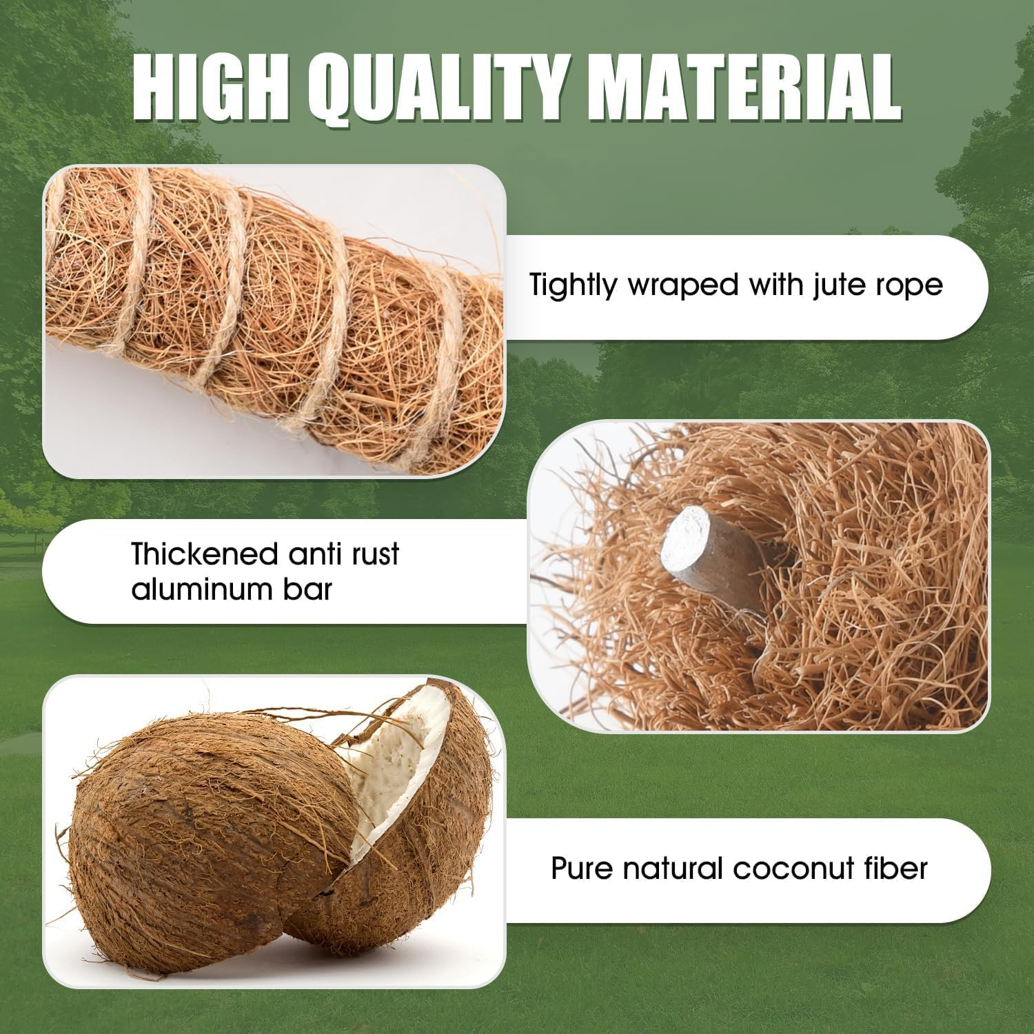 Mumiuu 2 Pack Moss Pole, 63 Inch Bendable Plant Support Sticks for Climbing Plants, Brown, Fiber & Aluminium image number 5