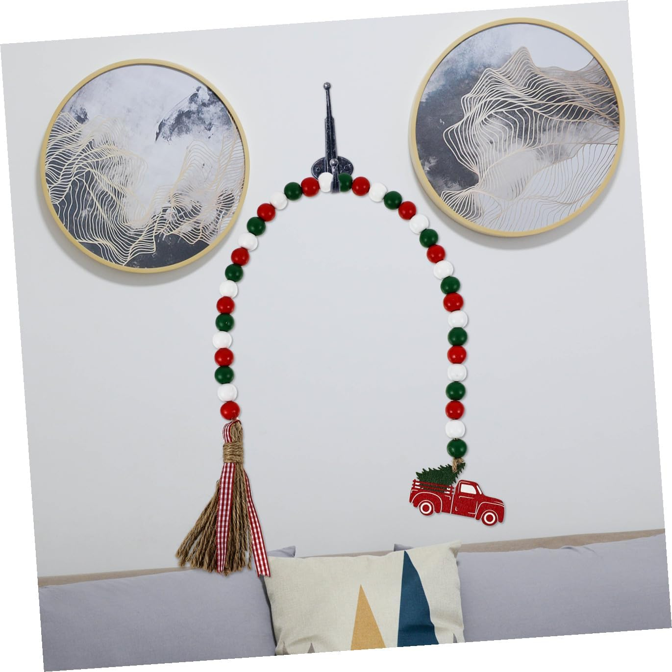 1Pc Christmas Bead Pendant Tassel Festive Home Decor for Xmas Easy to Install Versatile Hanging Adorn for Parties Restaurants and More image number 1