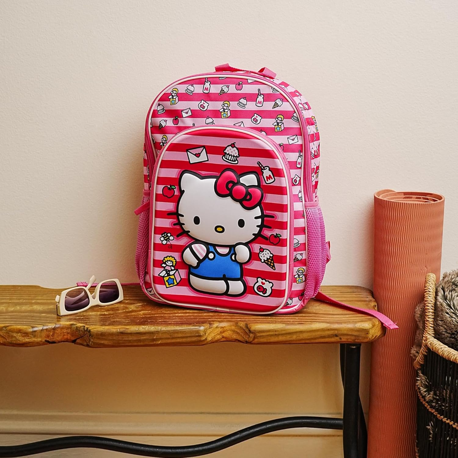 Fast Forward Hello Kitty 16" Backpack with Molded Front Pocket and Printed Straps with 24Pk Crayons for Girls - Perfect for Any Occasion!