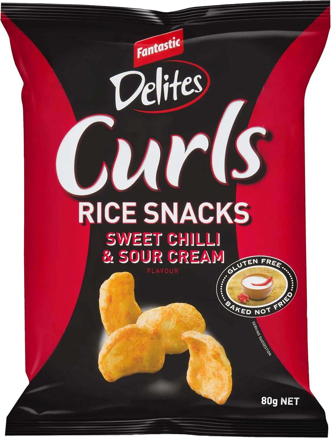 Fantastic Curls, 80 G, Sweet Chili & Sour Cream image number 1