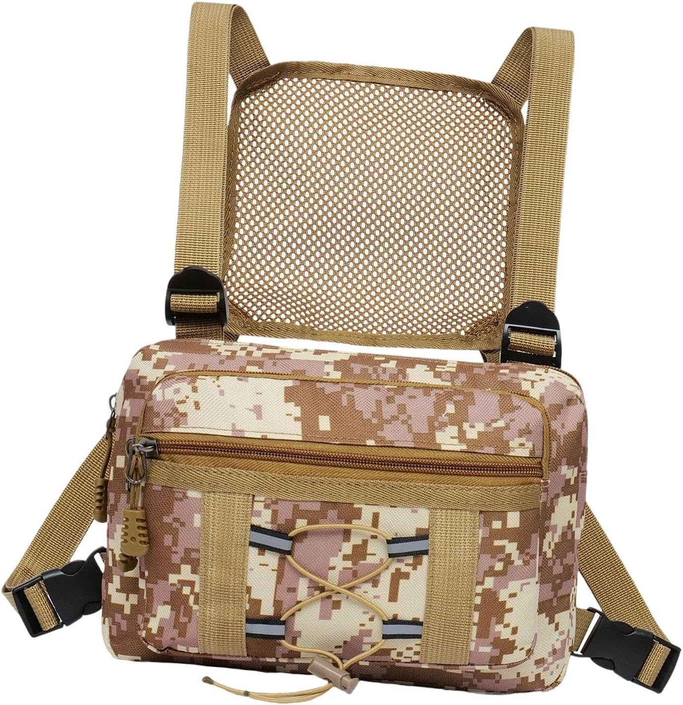 ZGUZMCMK Binocular Chest Pack Binocular Holder, Waterproof for Hiking Camping, Pouch Multipurpose Bino Harness Carrier Case Bino Bag, Green